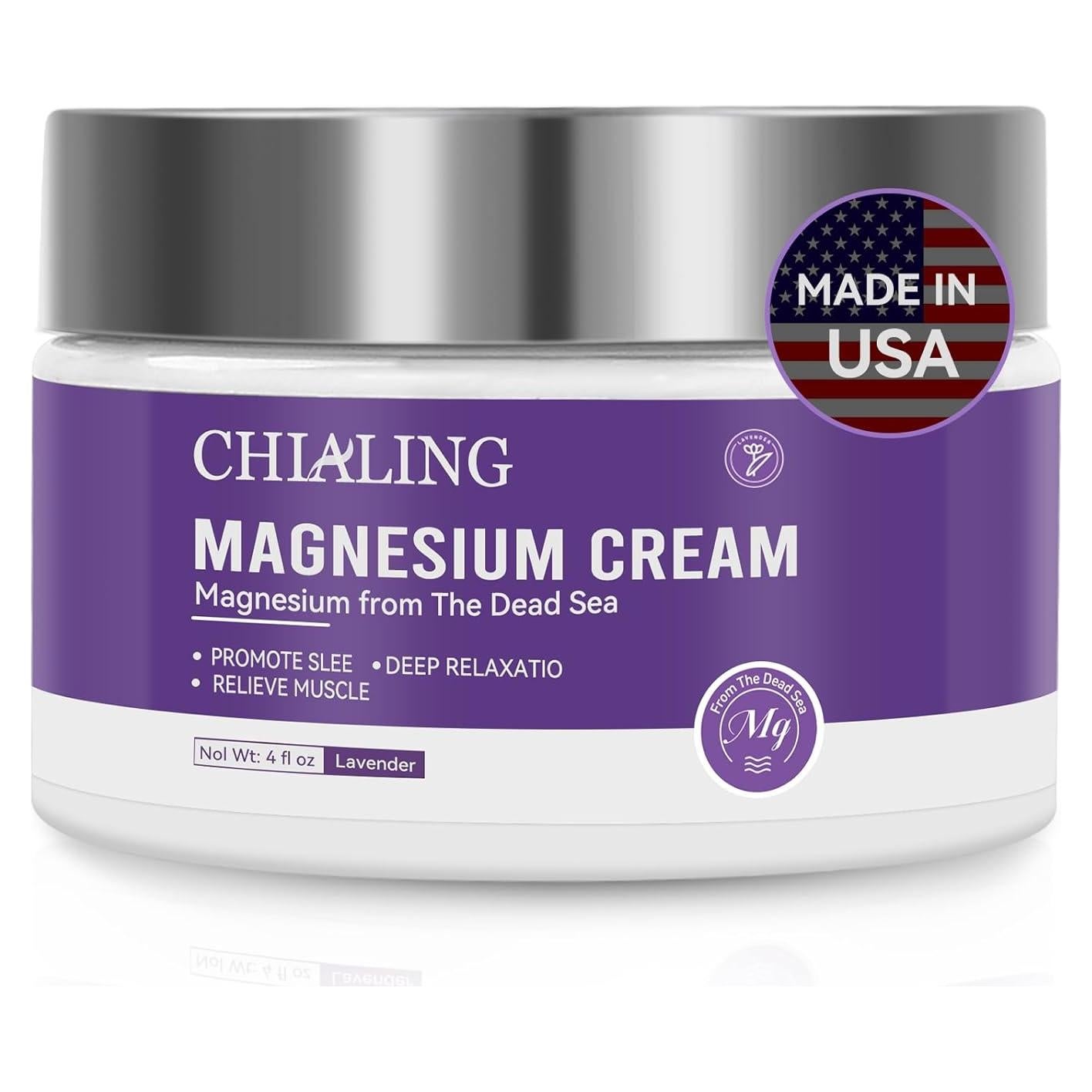 Crema de Magnesio CHIALING 113.4 g - Alivio Muscular y Relajante