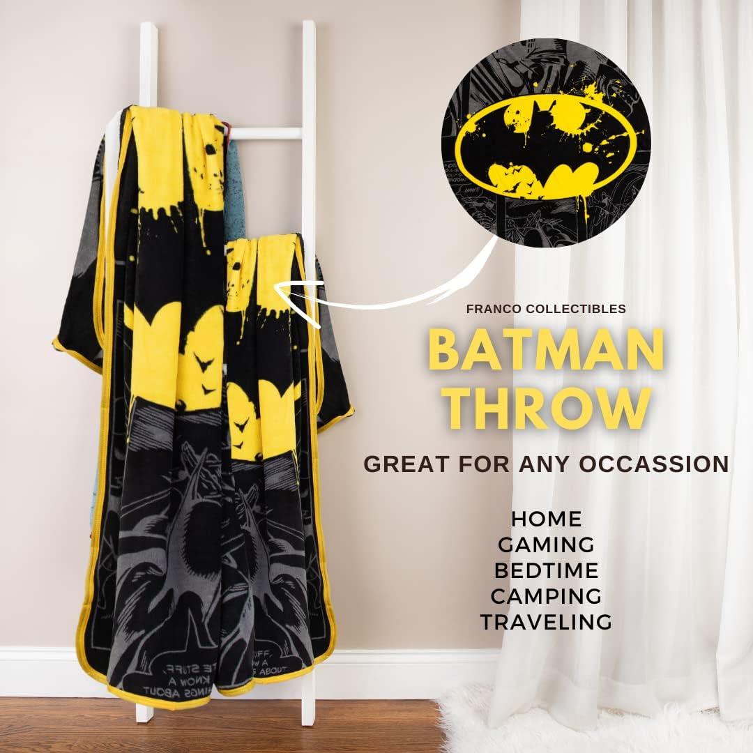 Throw de Batman Franco Collectibles 116x152 cm Micro Raschel