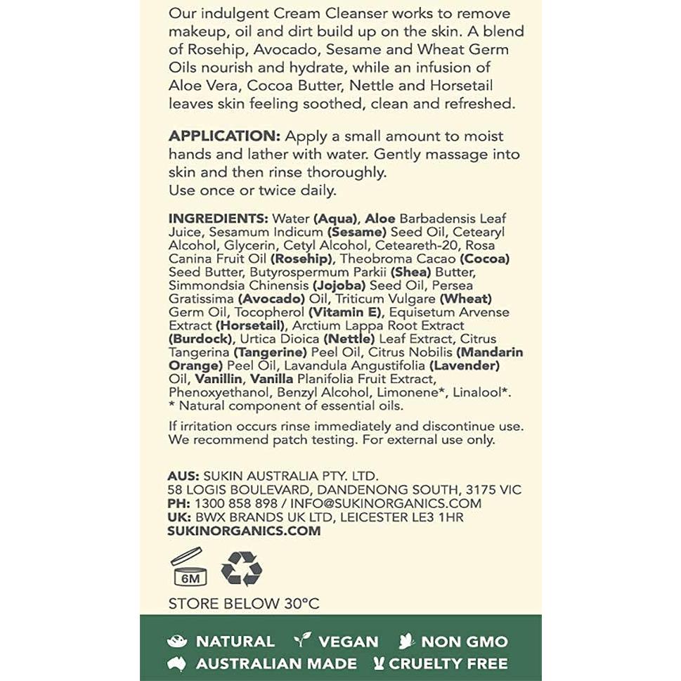 Crema Limpiadora Natural Sukin 125ml - Piel Seca y Sensible