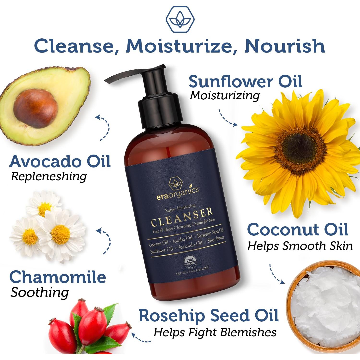 Limpiador Facial Orgánico para Hombres Era Organics 272g