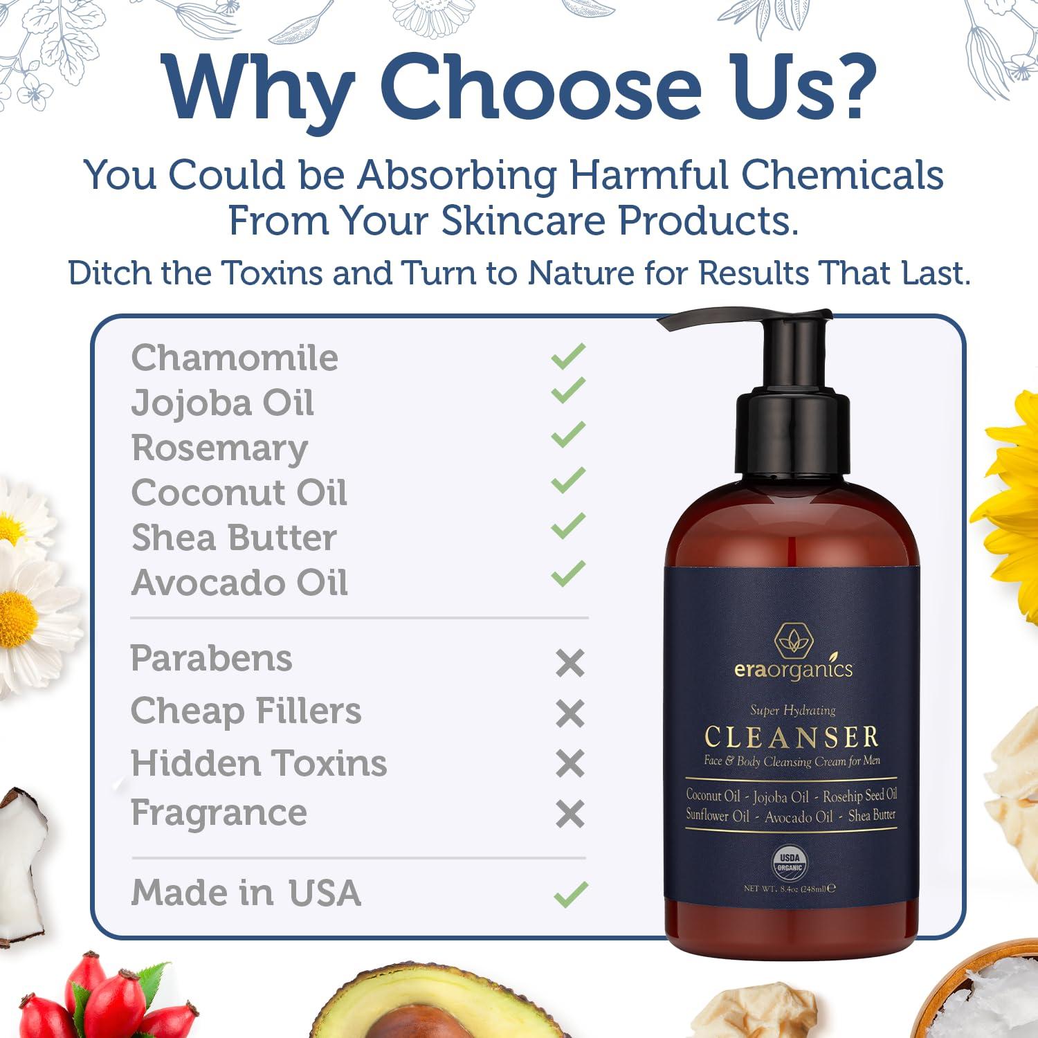 Limpiador Facial Orgánico para Hombres Era Organics 272g