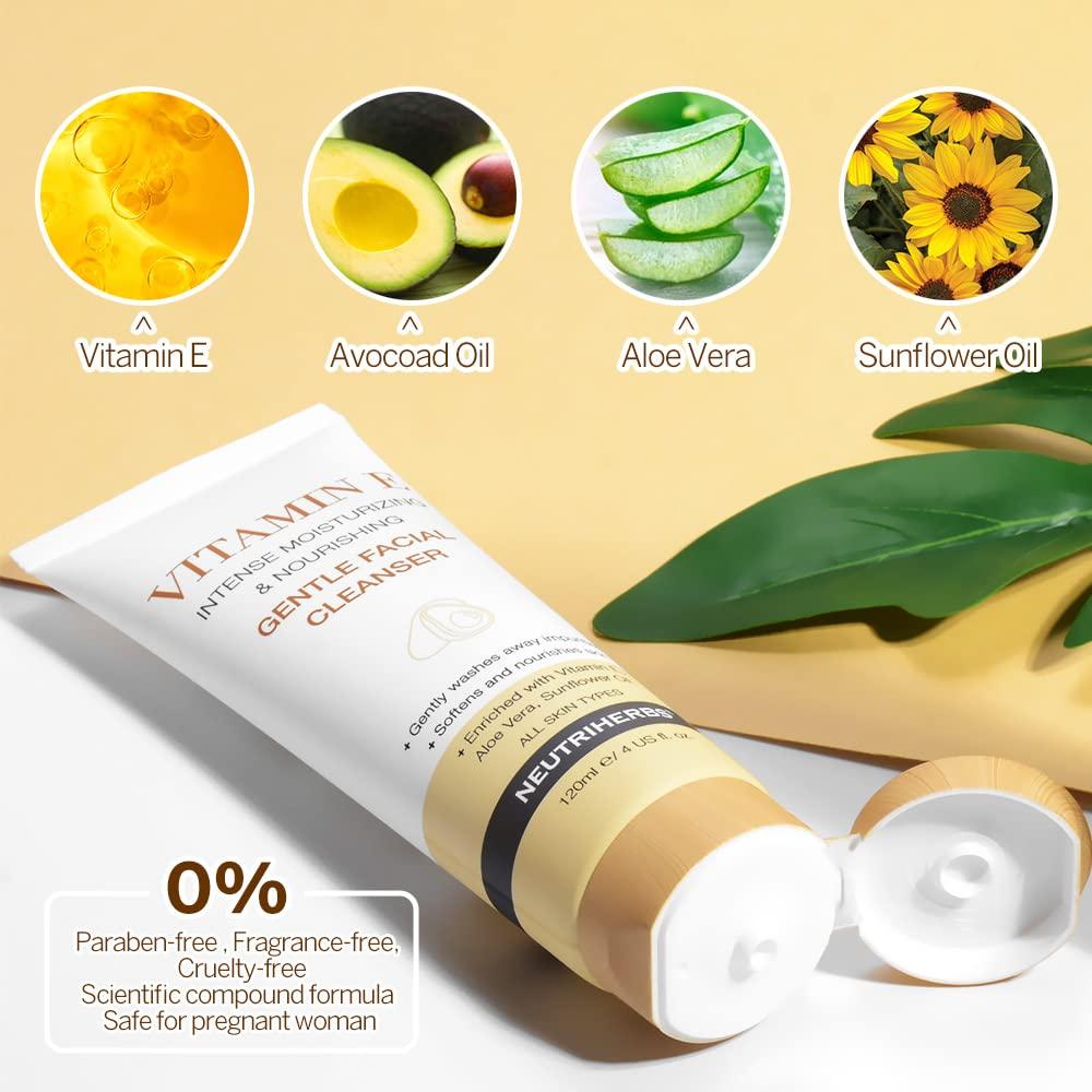 Limpiador Facial Neutriherbs Vitamina E 130g Suave para Piel