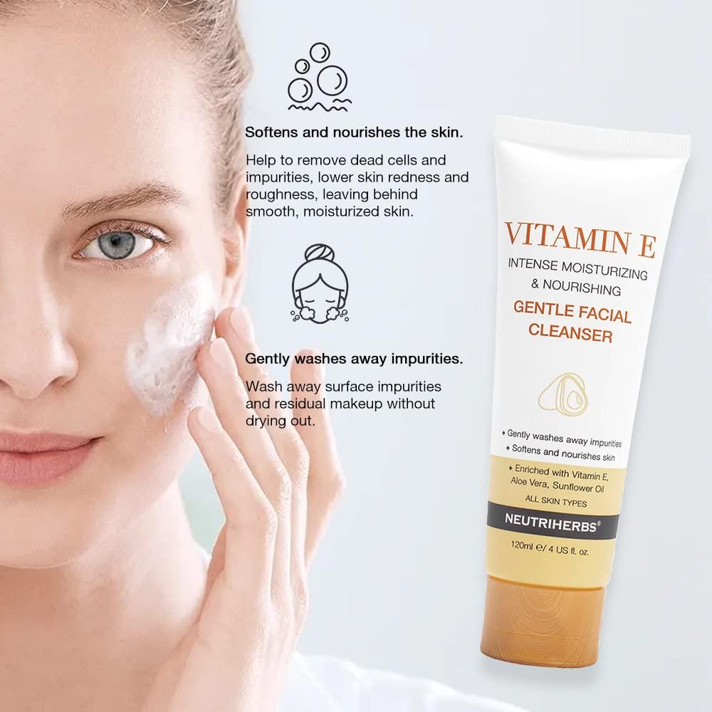 Limpiador Facial Neutriherbs Vitamina E 130g Suave para Piel