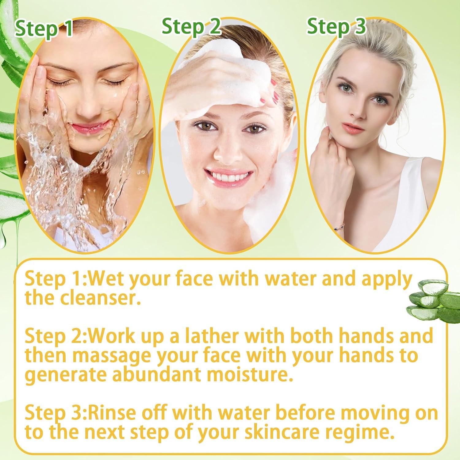 Limpiador Facial Espumoso LingHaoLH Aloe Vera 2PCS 10.16cm