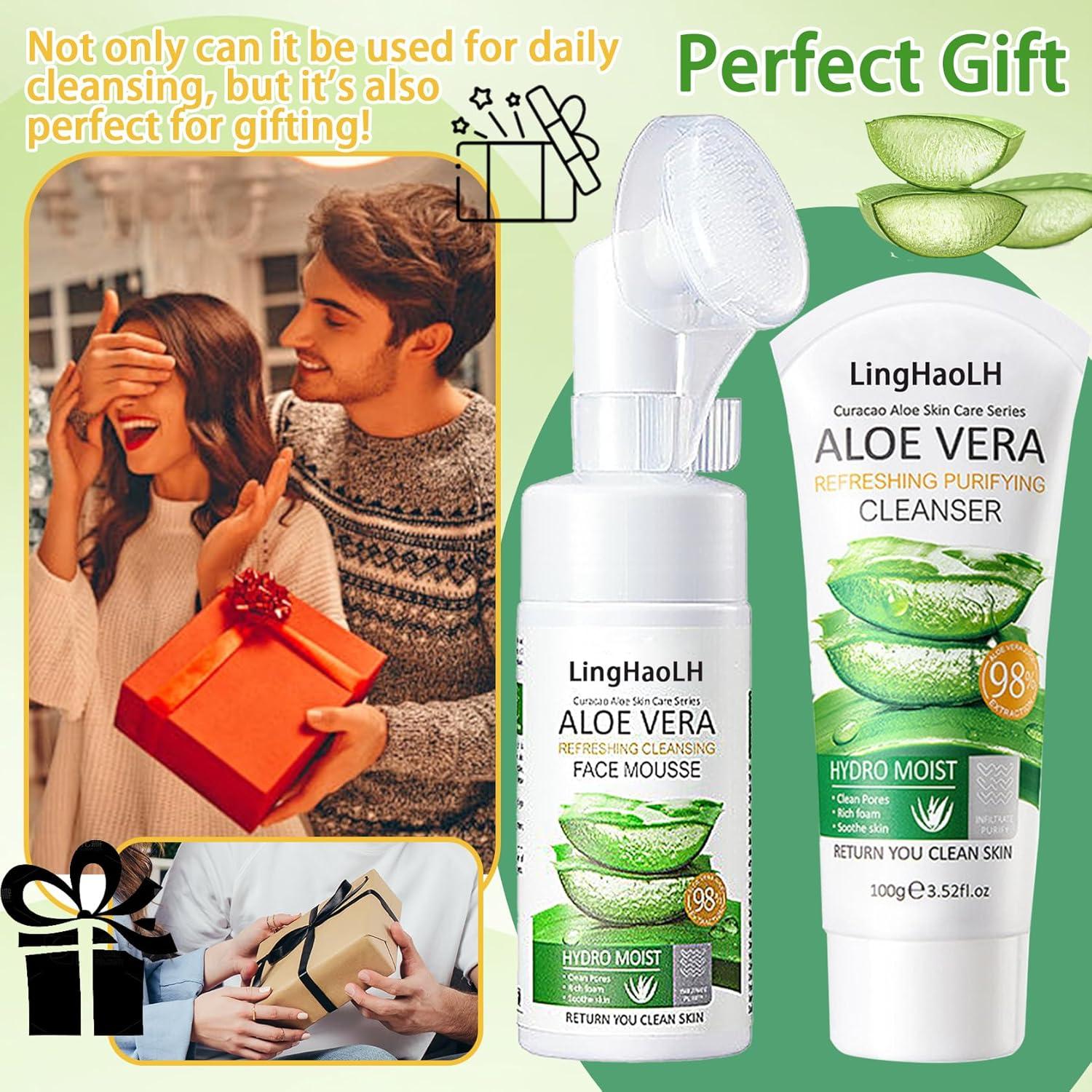 Limpiador Facial Espumoso LingHaoLH Aloe Vera 2PCS 10.16cm