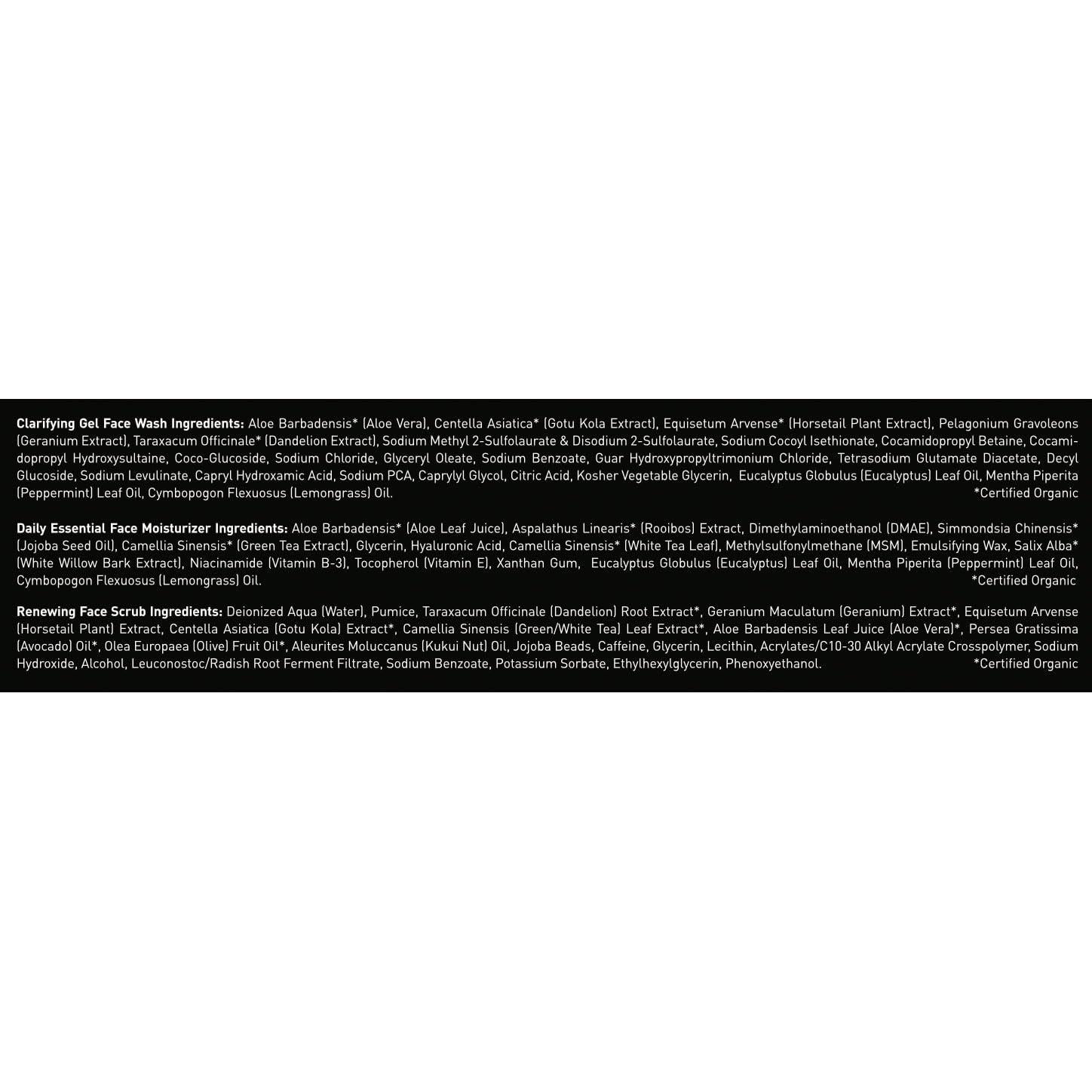 Set de Cuidado Facial para Hombres Brickell - Gel Limpiador, Exfoliante y Loción Hidratante