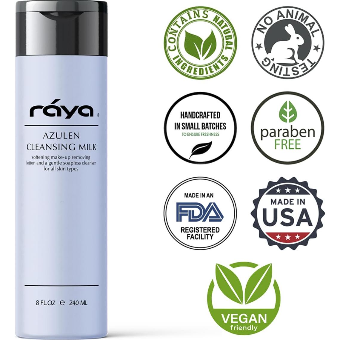 Leche Limpiadora Facial Raya Azulen 150 ml | Sin Jabón | Piel Sensible