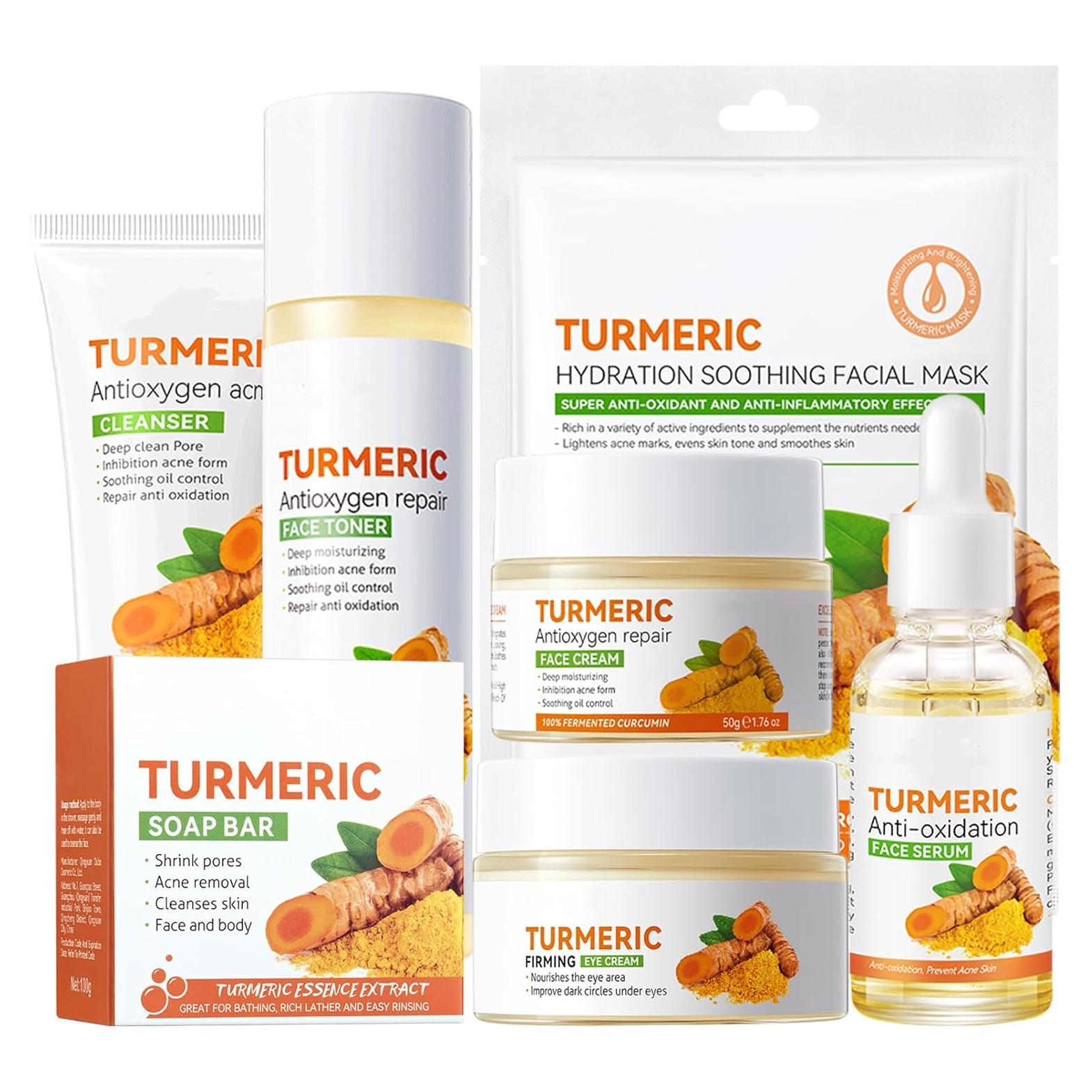 Kit de Cuidado Facial de Cúrcuma Etuanxi - 11 Piezas