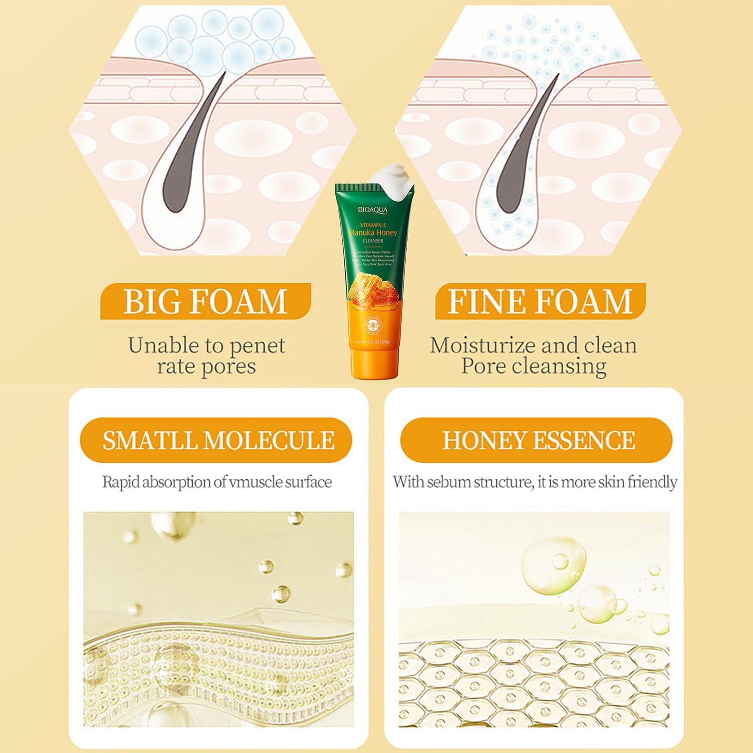 Limpiador Facial BIOAQUA Miel de Manuka y Vitamina E 100g