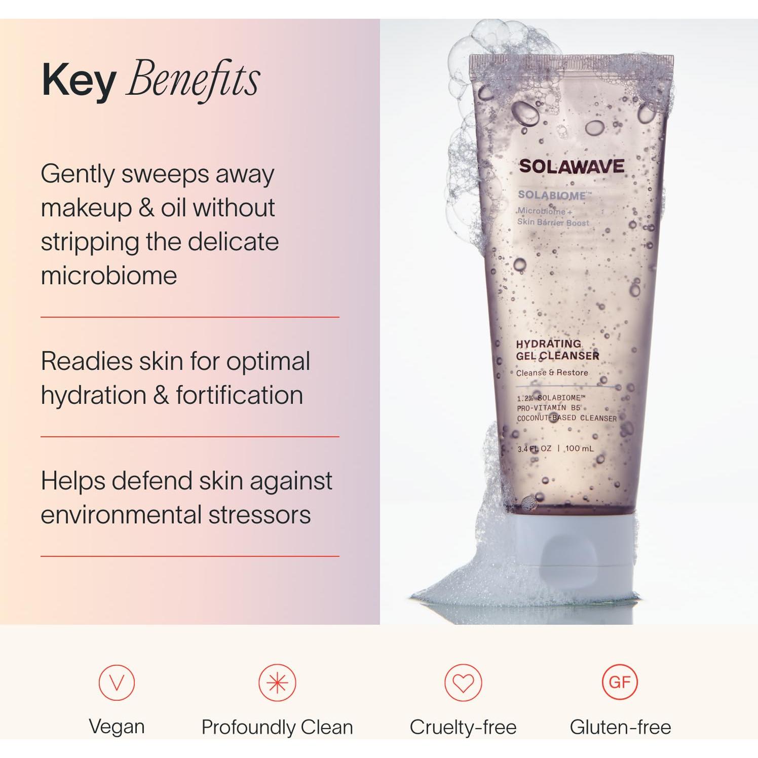 Limpiador Facial en Gel Solawave 100 ml - Hidratante y Calmante