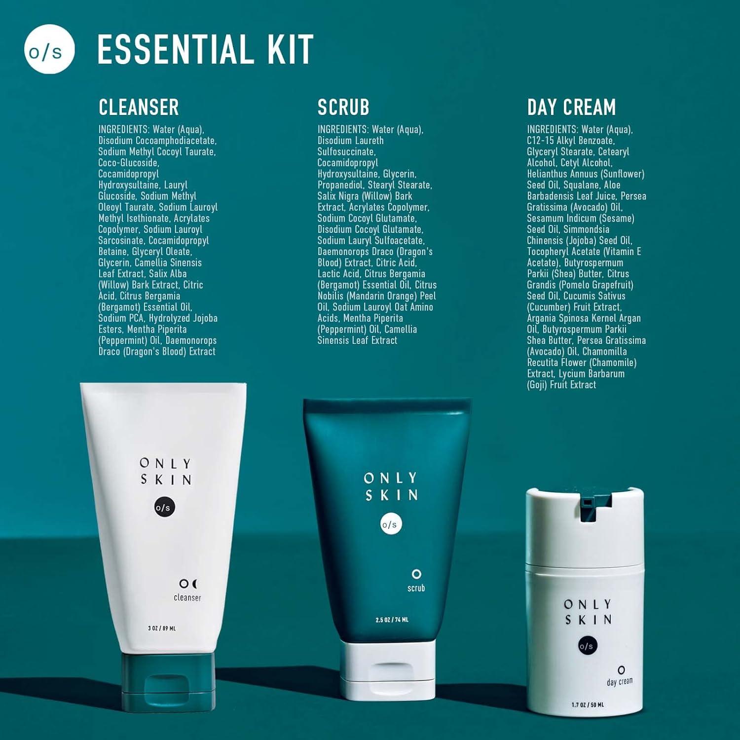 Kit de Cuidado de la Piel Esencial Only Skin - 3 Piezas