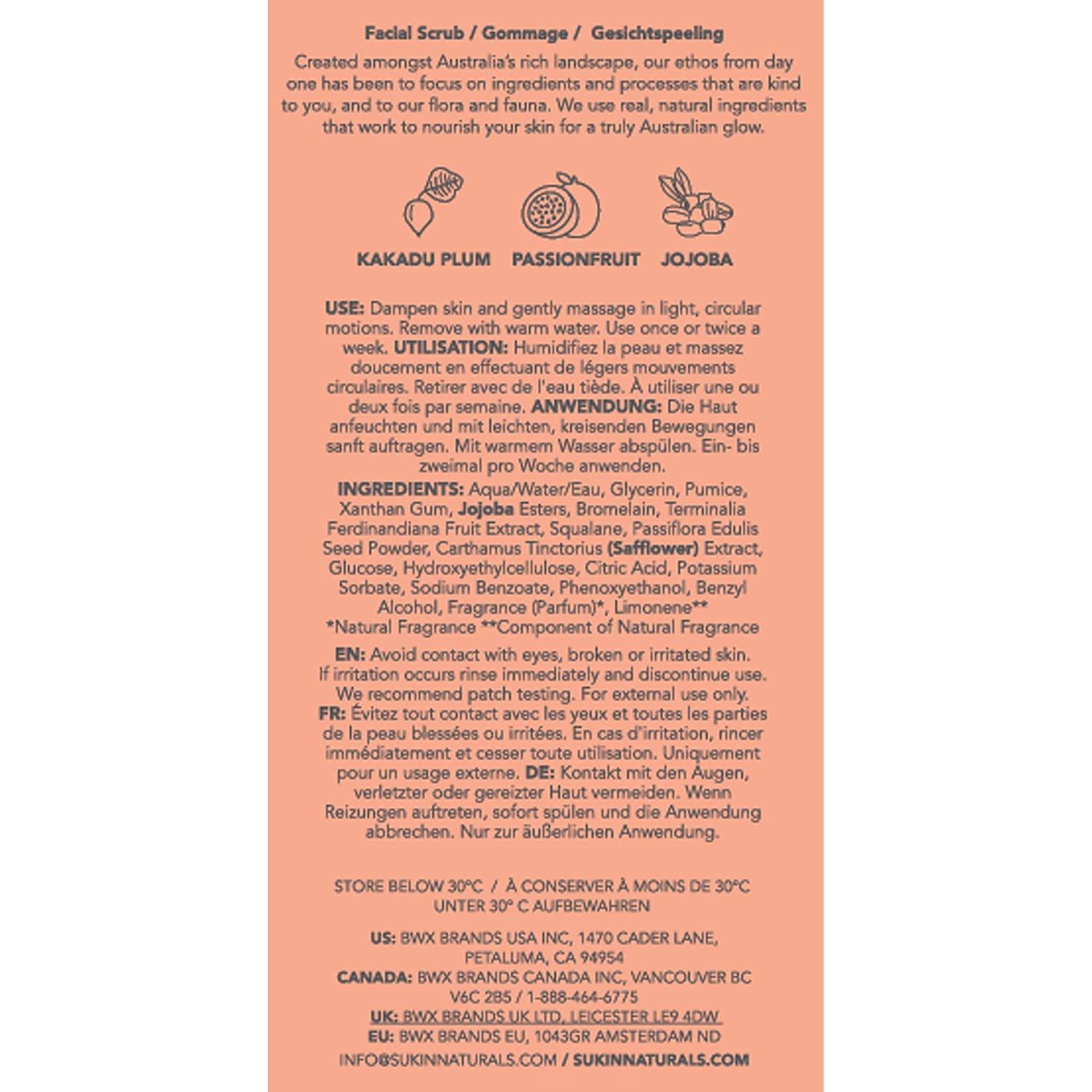 Exfoliante en Gel Iluminador Sukin con Ciruela Kakadu 120g