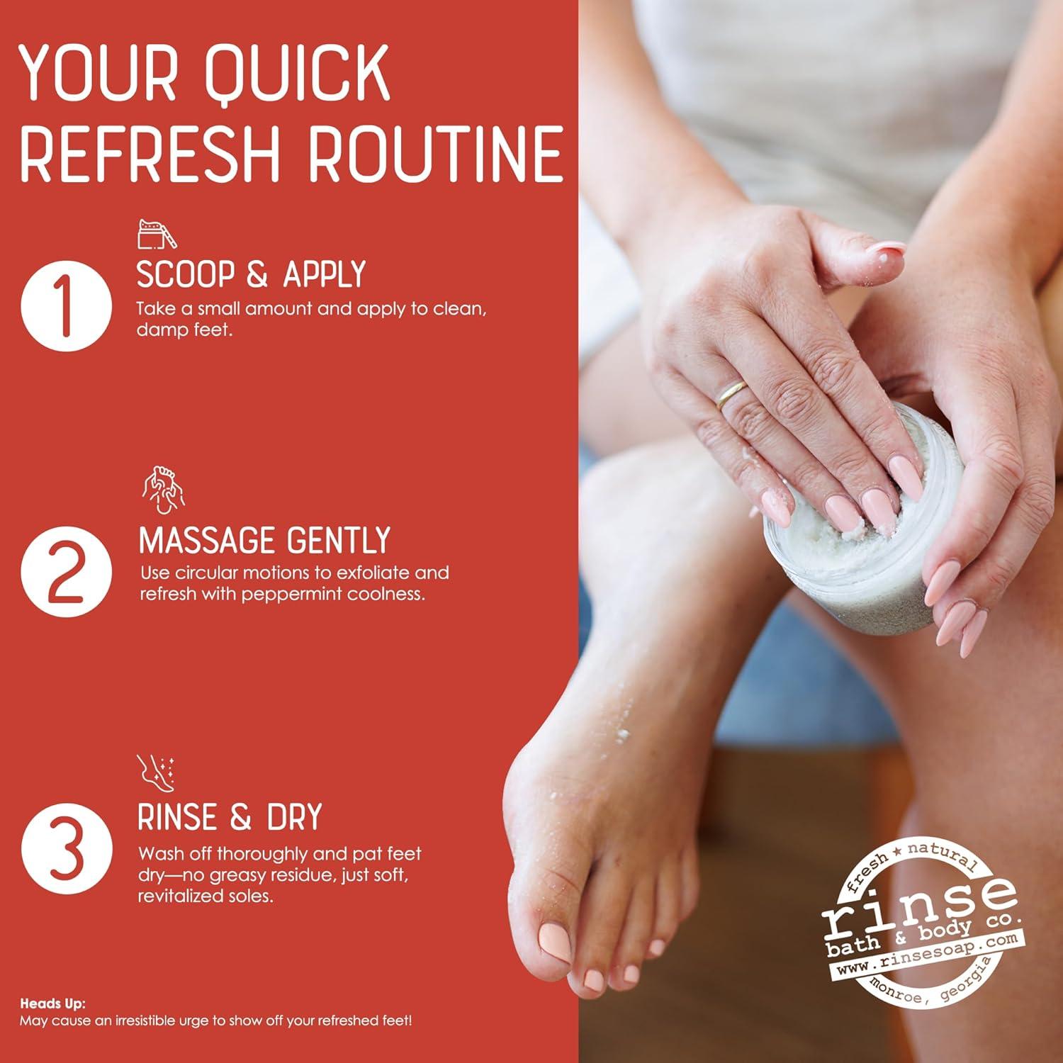 Exfoliante de Pies Rinse Bath & Body Peppofoot 113g Menta