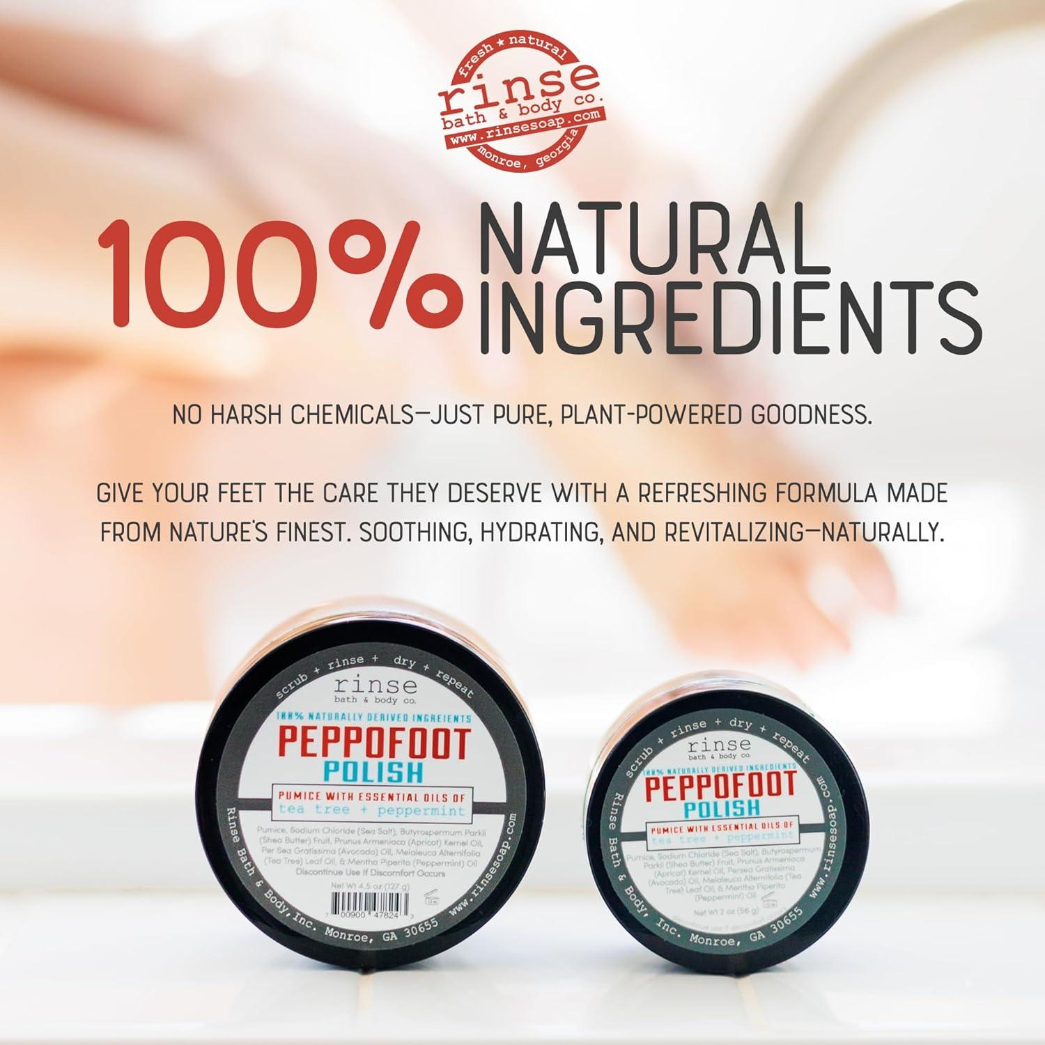 Exfoliante de Pies Rinse Bath & Body Peppofoot 113g Menta