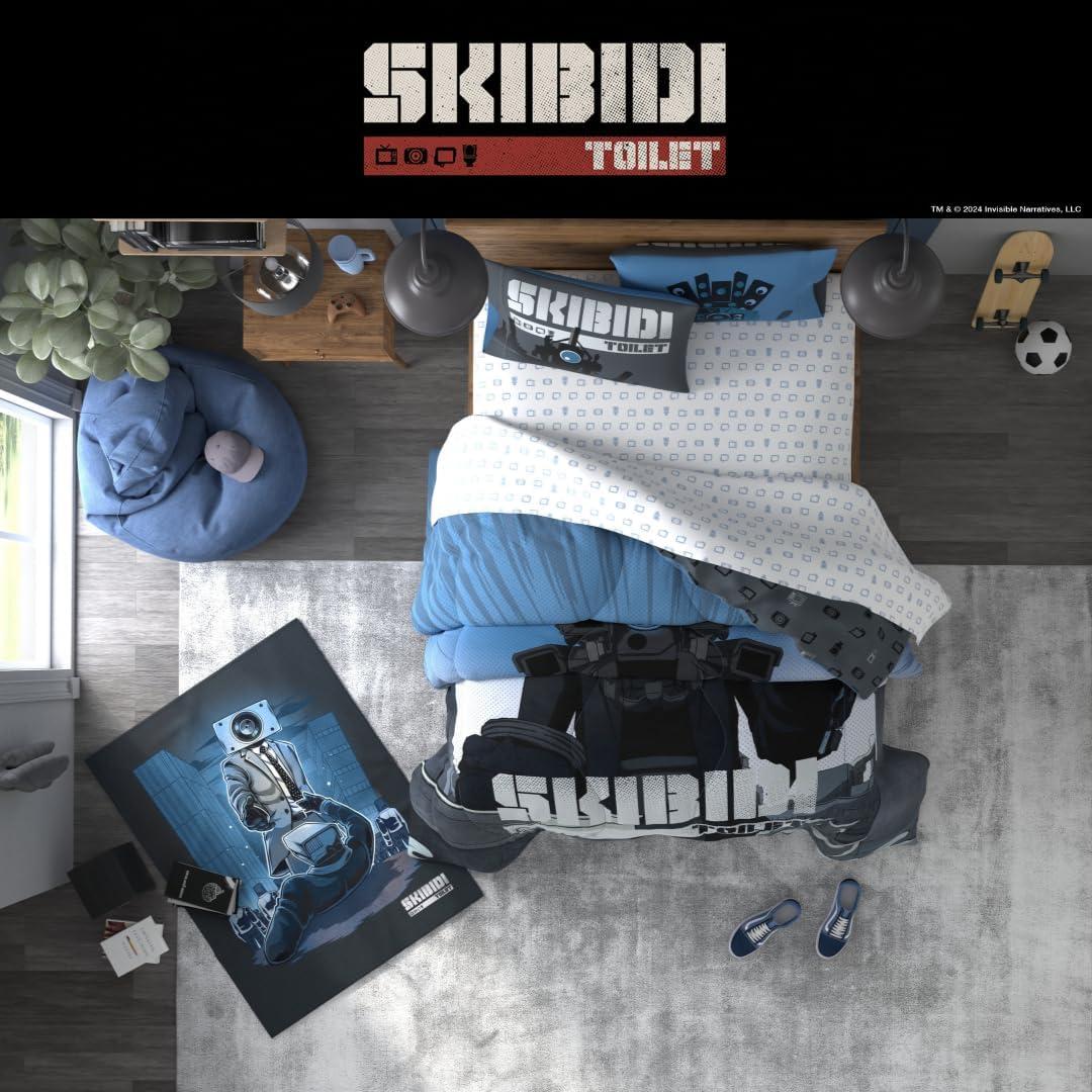 Manta Franco Skibidi Toilet 116x152 cm Suave y Acolchada