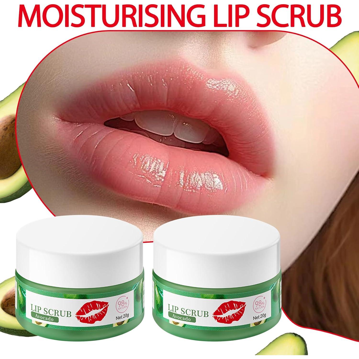 Kit Exfoliación Labios JunKuJK 2PCS Acondicionador Aguacate