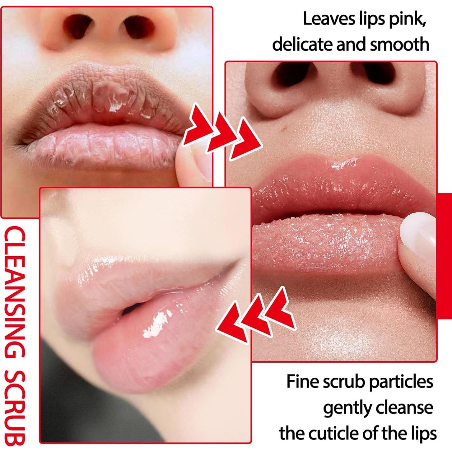 Kit Exfoliación Labios JunKuJK 2PCS Acondicionador Aguacate