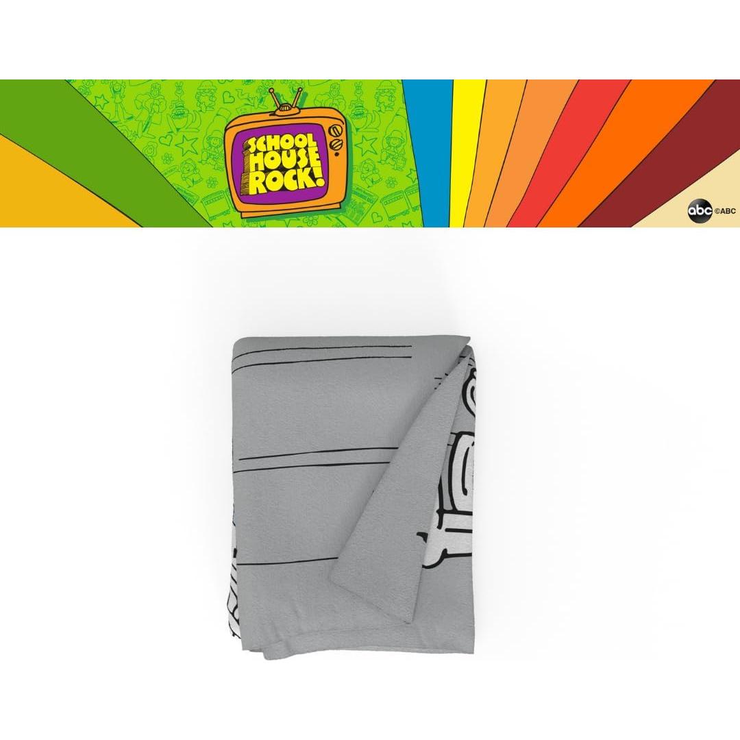 Manta Franco Schoolhouse Rock! 116x152 cm Suave y Acogedora