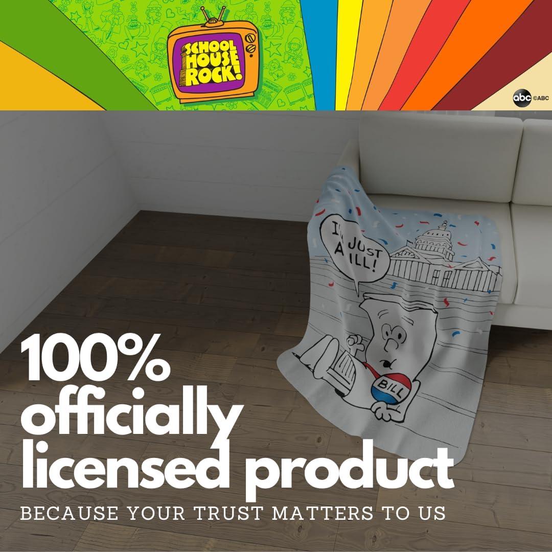 Manta Franco Schoolhouse Rock! 116x152 cm Suave y Acogedora