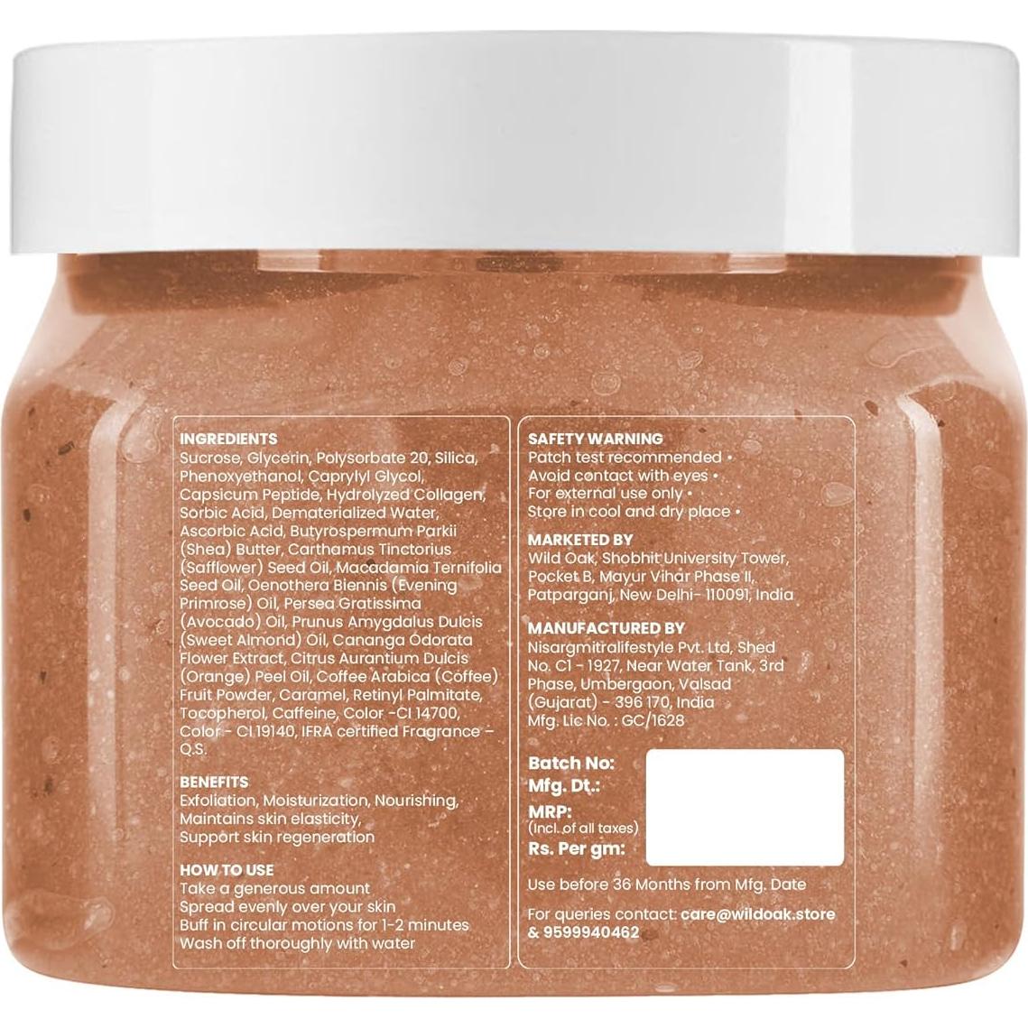 Exfoliante Corporal Vegano WildOak 300g - Azúcar y Karité