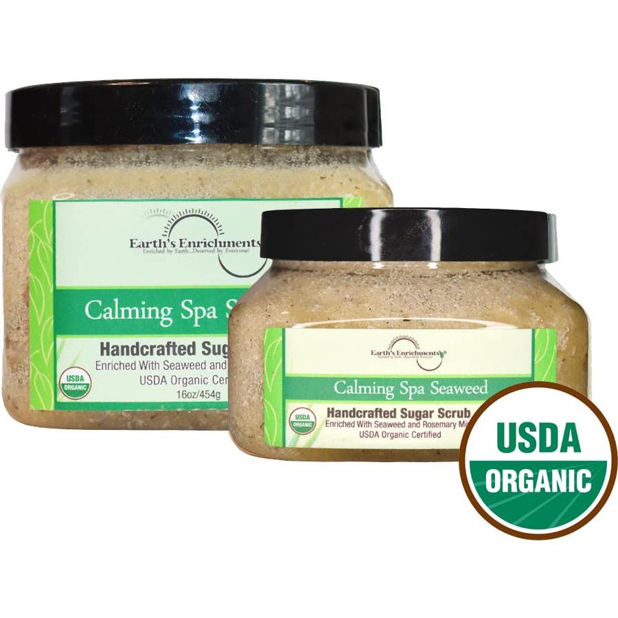 Exfoliante Corporal Orgánico Vegano Earth's Enrichments 226.8g Menta Romero