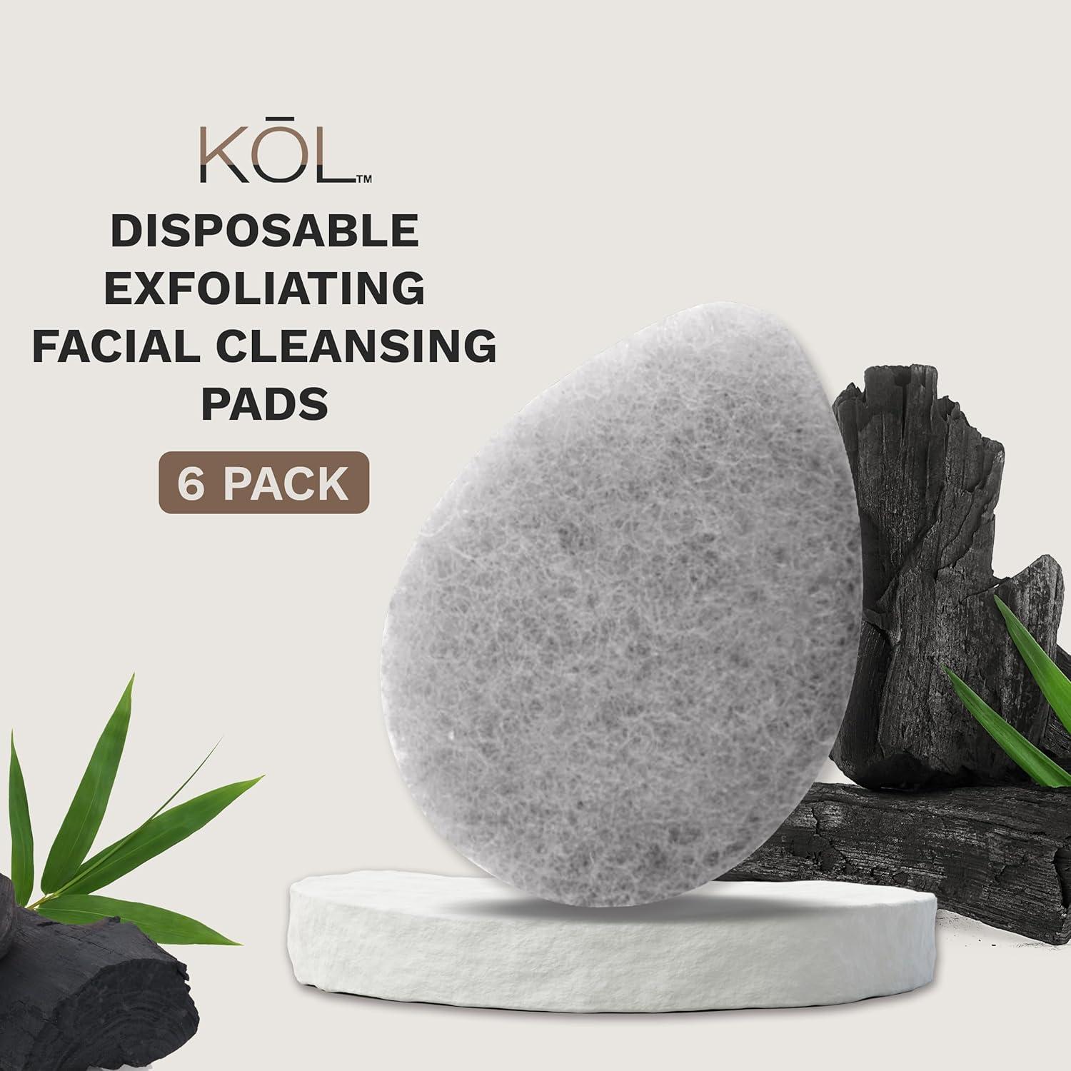 Esponjas Exfoliantes Faciales KOL Infundidas con Carbón - 6 Unidades