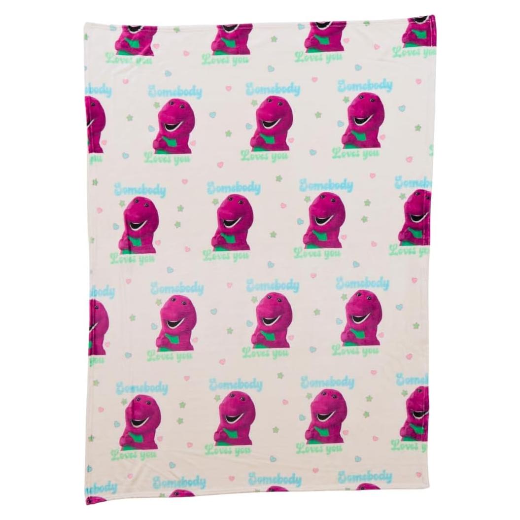Manta de Peluche Barney Franco 116x152 cm Suave y Acogedora