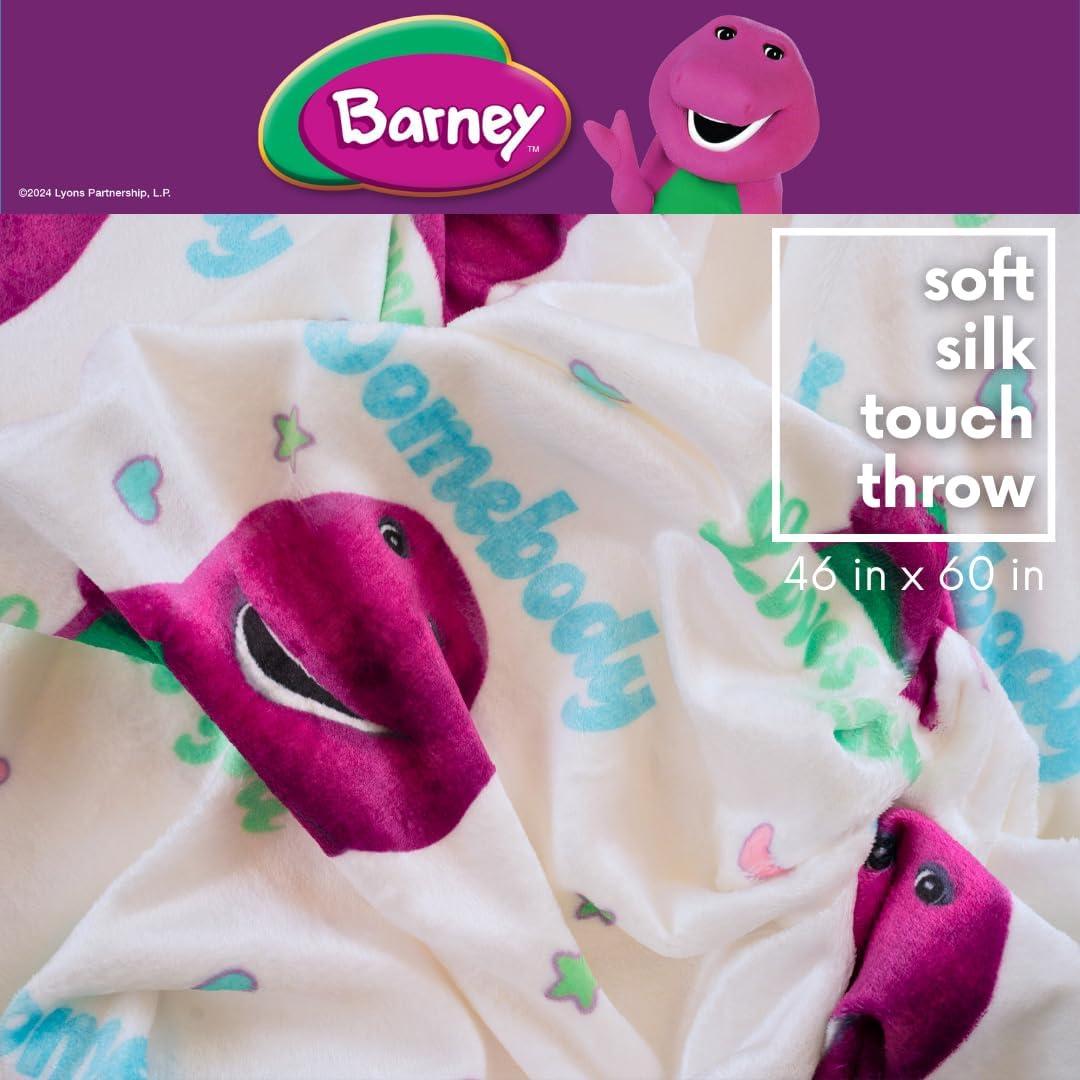 Manta de Peluche Barney Franco 116x152 cm Suave y Acogedora