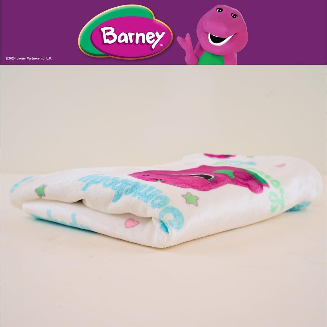 Manta de Peluche Barney Franco 116x152 cm Suave y Acogedora