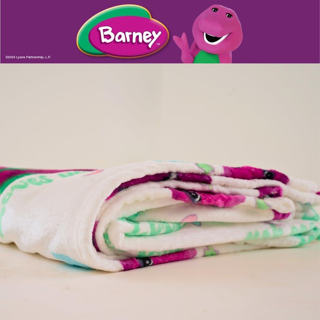 Manta de Peluche Barney Franco 116x152 cm Suave y Acogedora