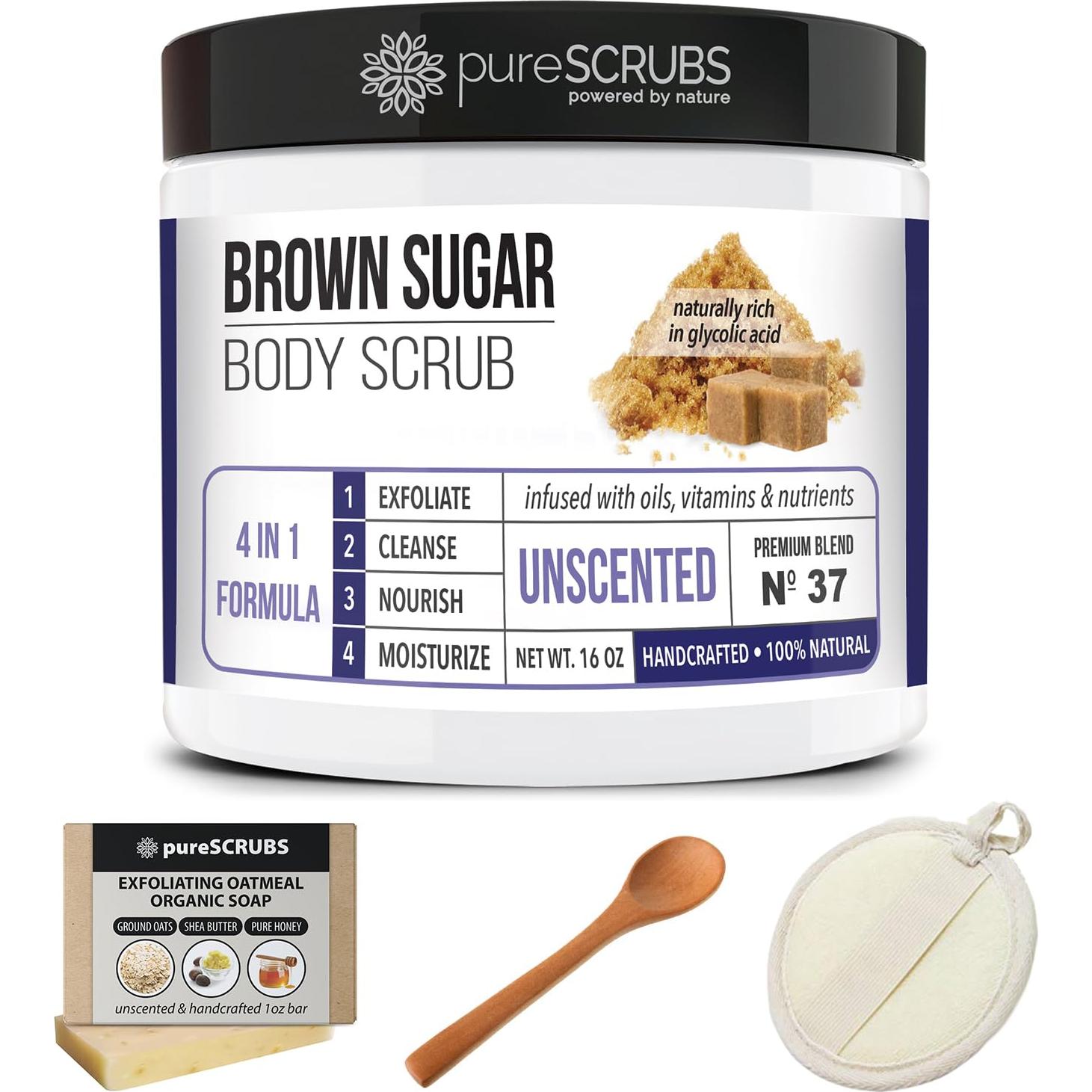 Exfoliante Corporal Sin Aroma pureSCRUBS 453.6g + Accesorios