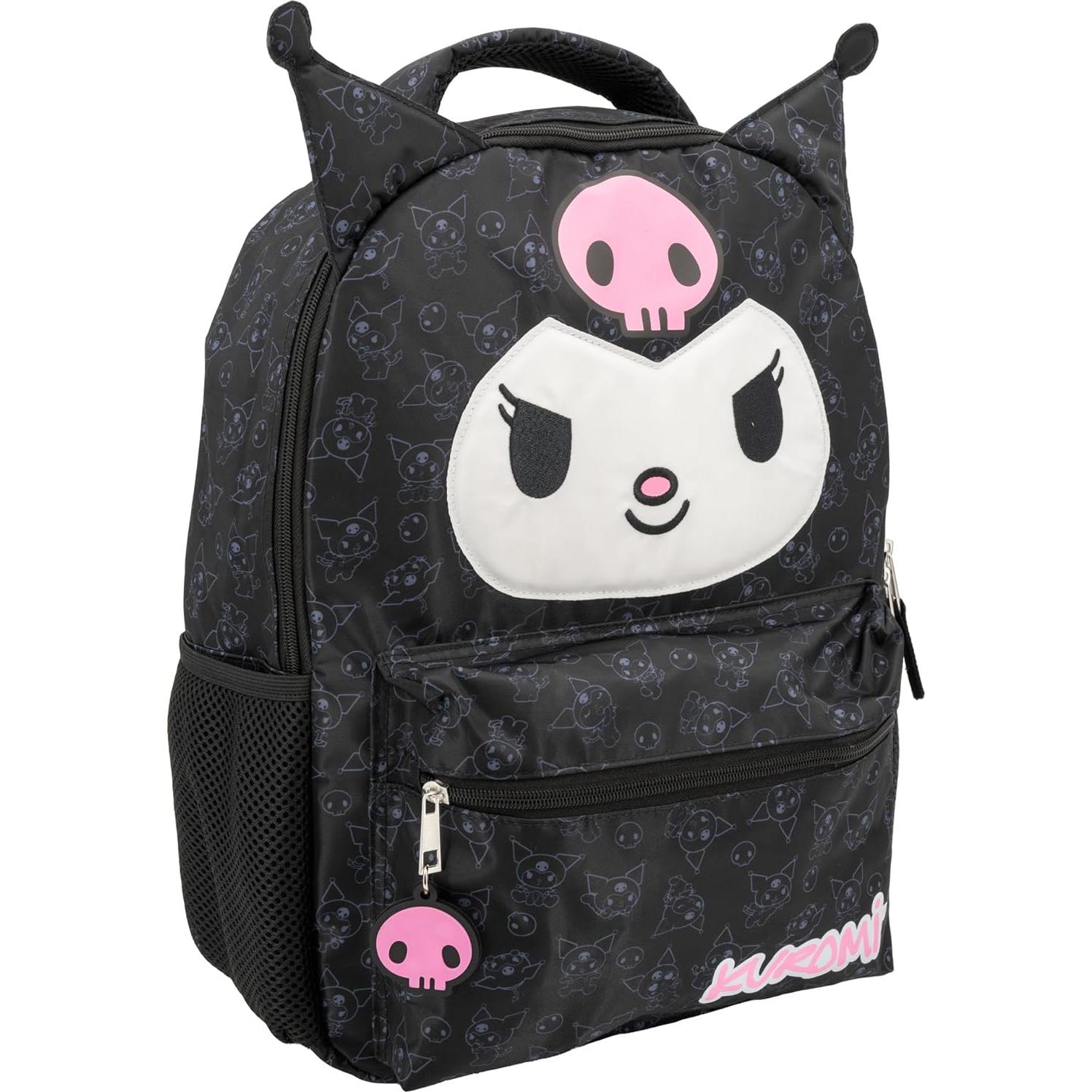 Mochila Kuromi Hello Kitty 16" 3D Escolar Niñas Negra
