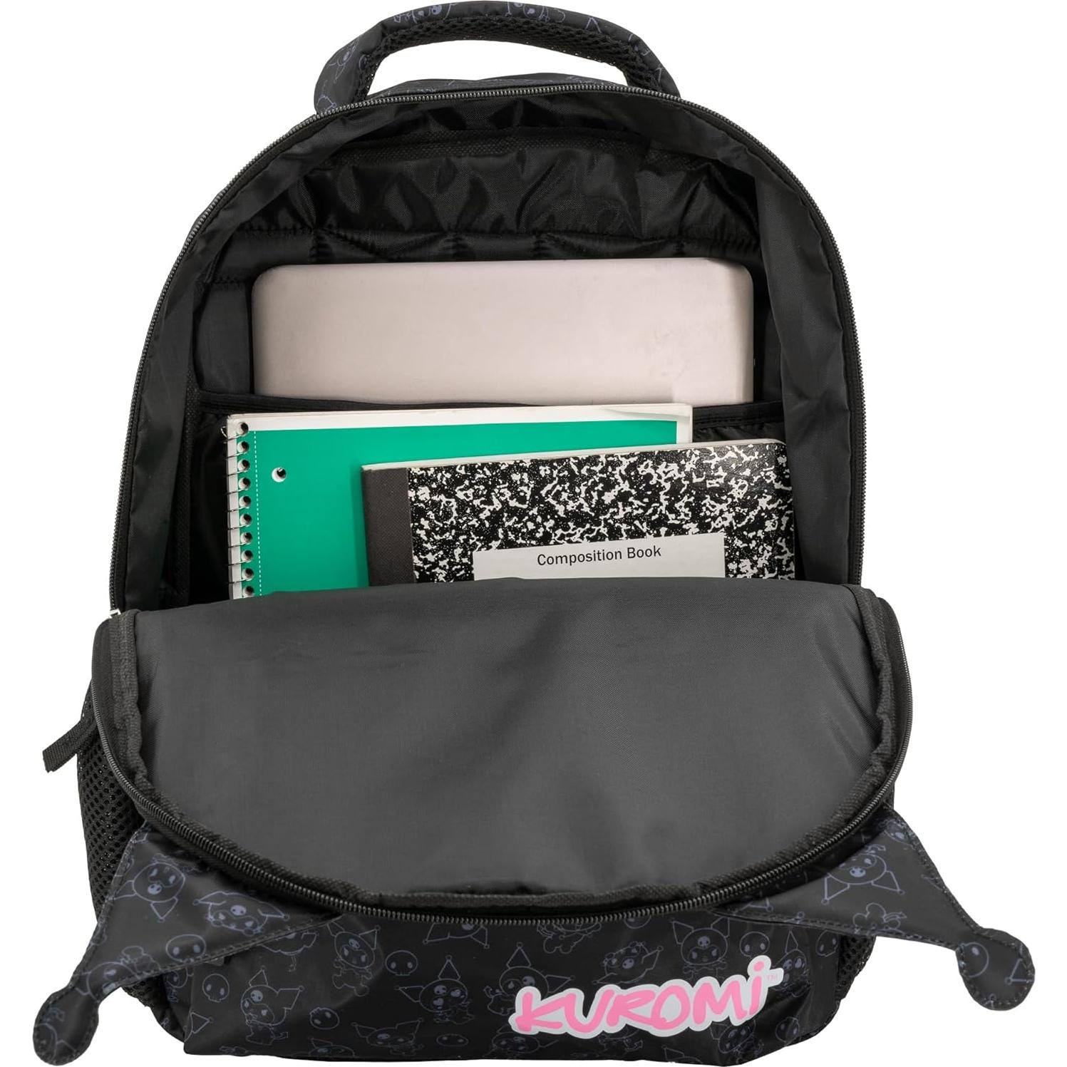 Mochila Kuromi Hello Kitty 16" 3D Escolar Niñas Negra