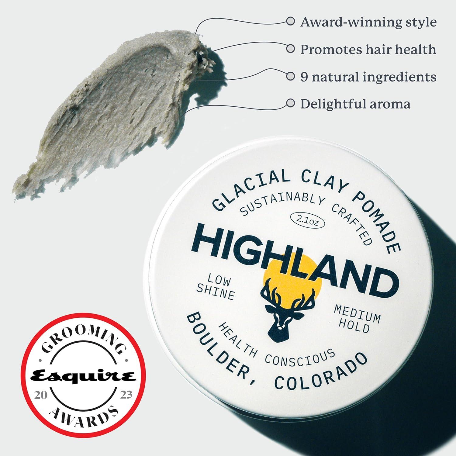 Arcilla para el cabello Highland - 100% natural, sujeción media