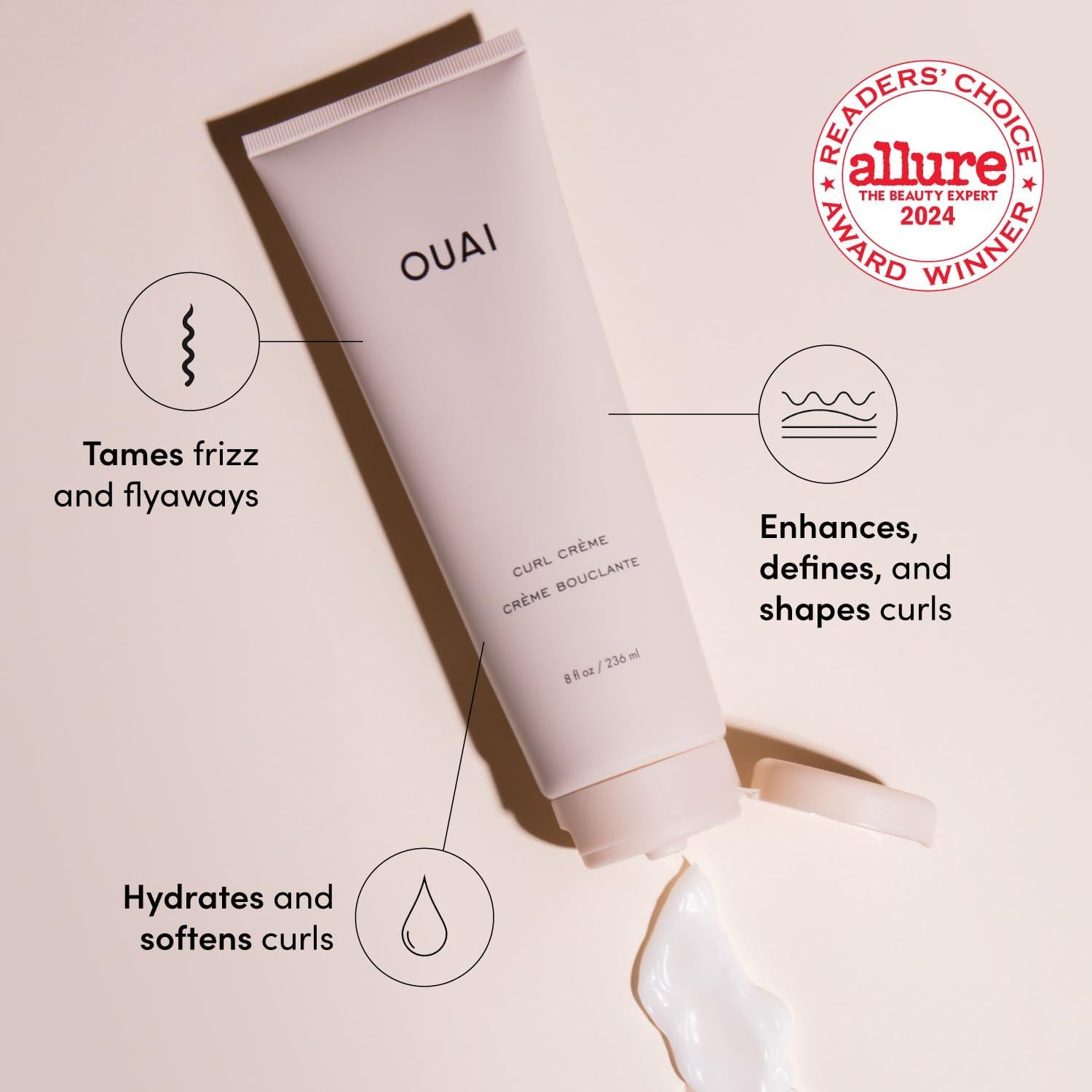 Crema Definidora de Rizos OUAI 226.8 g - Hidratación y Brillo