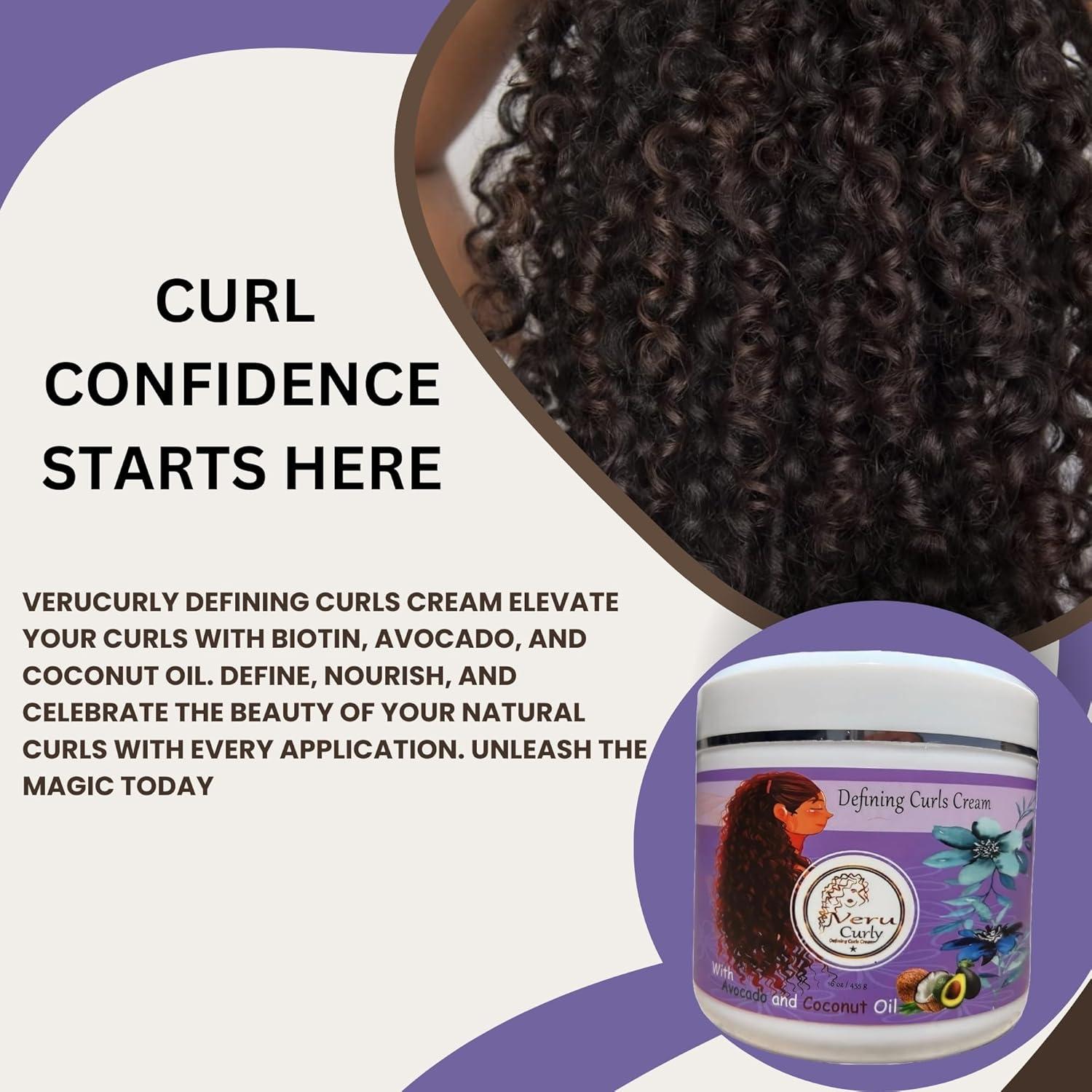 Crema Definidora de Rizos VeruCurly 473ml - Hidratante Sin Pegajosidad