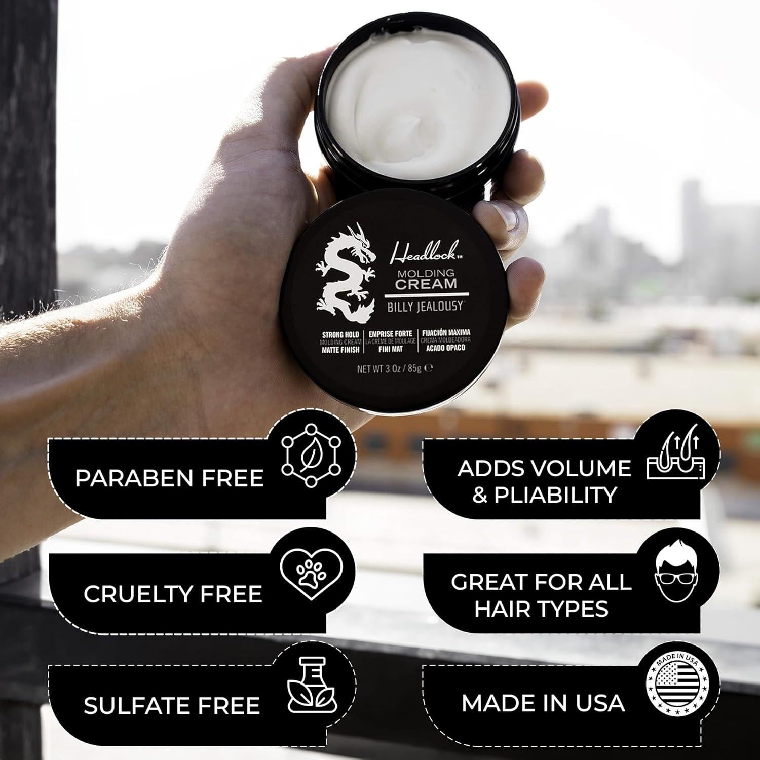 Crema Modeladora para Cabello Billy Jealousy 85g Fijación Fuerte