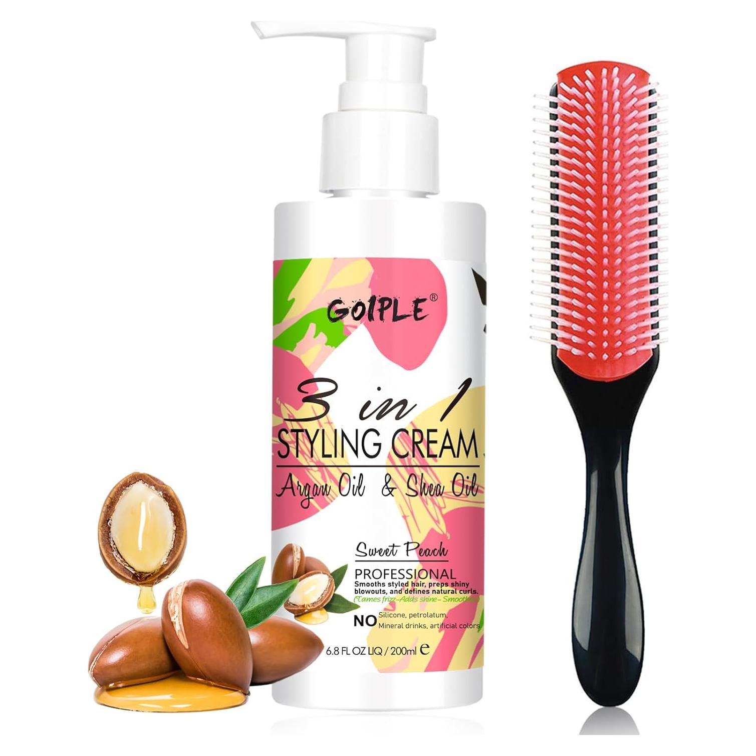 Crema Antifrizz 3-en-1 WOZUTUNT 200ml para Cabello Rizado