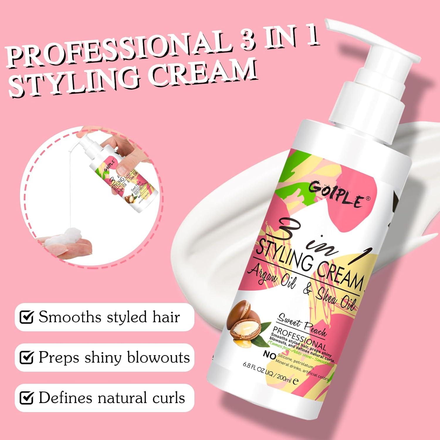 Crema Antifrizz 3-en-1 WOZUTUNT 200ml para Cabello Rizado