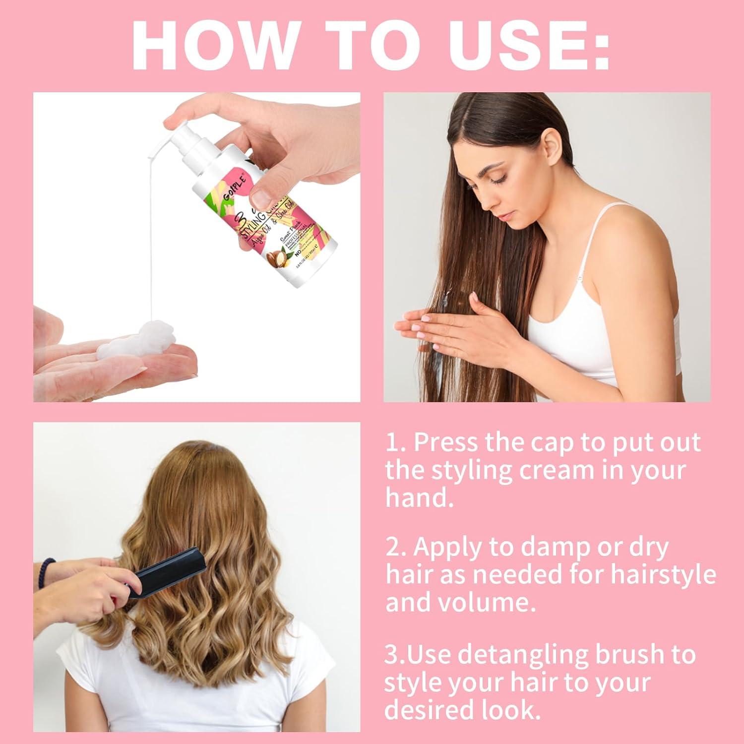 Crema Antifrizz 3-en-1 WOZUTUNT 200ml para Cabello Rizado