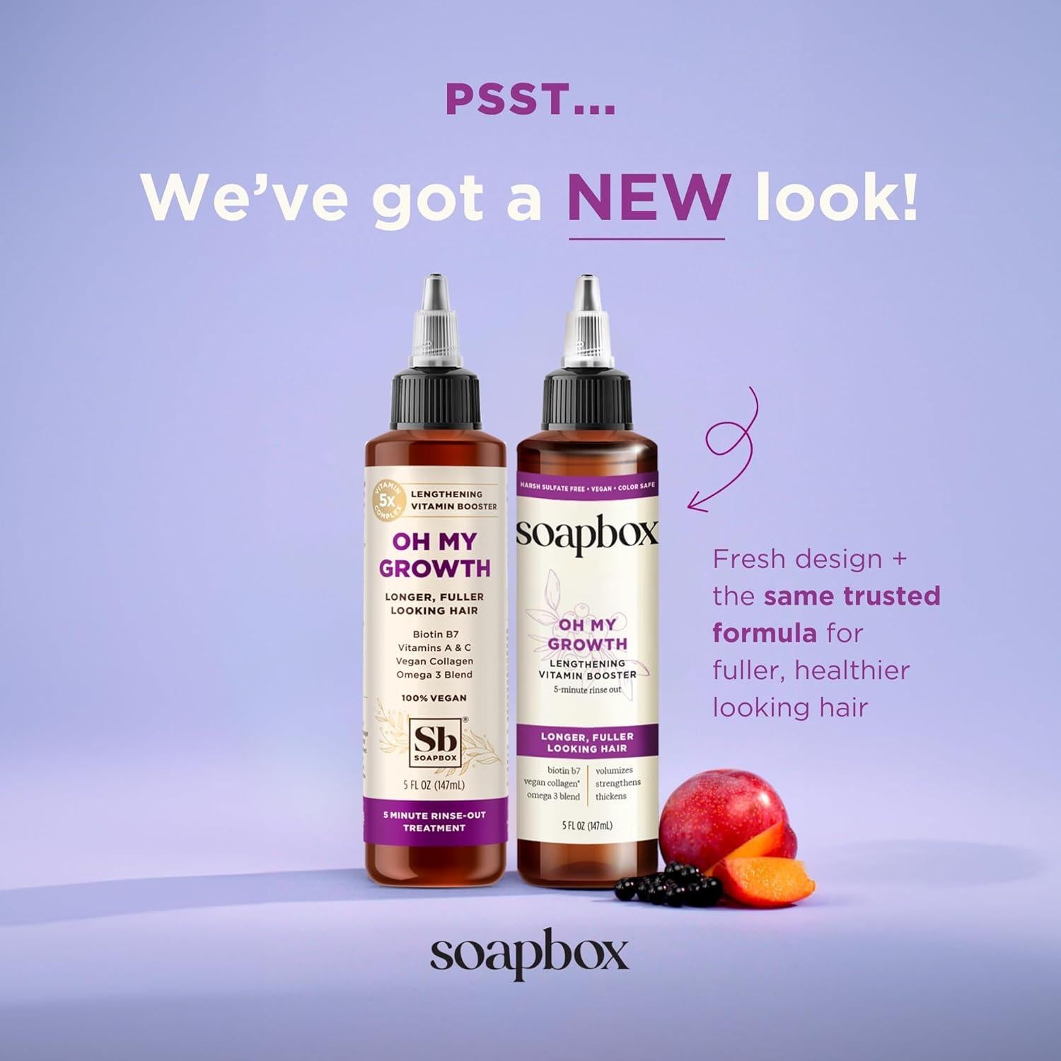 Tratamiento Acelerador de Crecimiento Soapbox 148 ml - Biotina y Colágeno Vegano