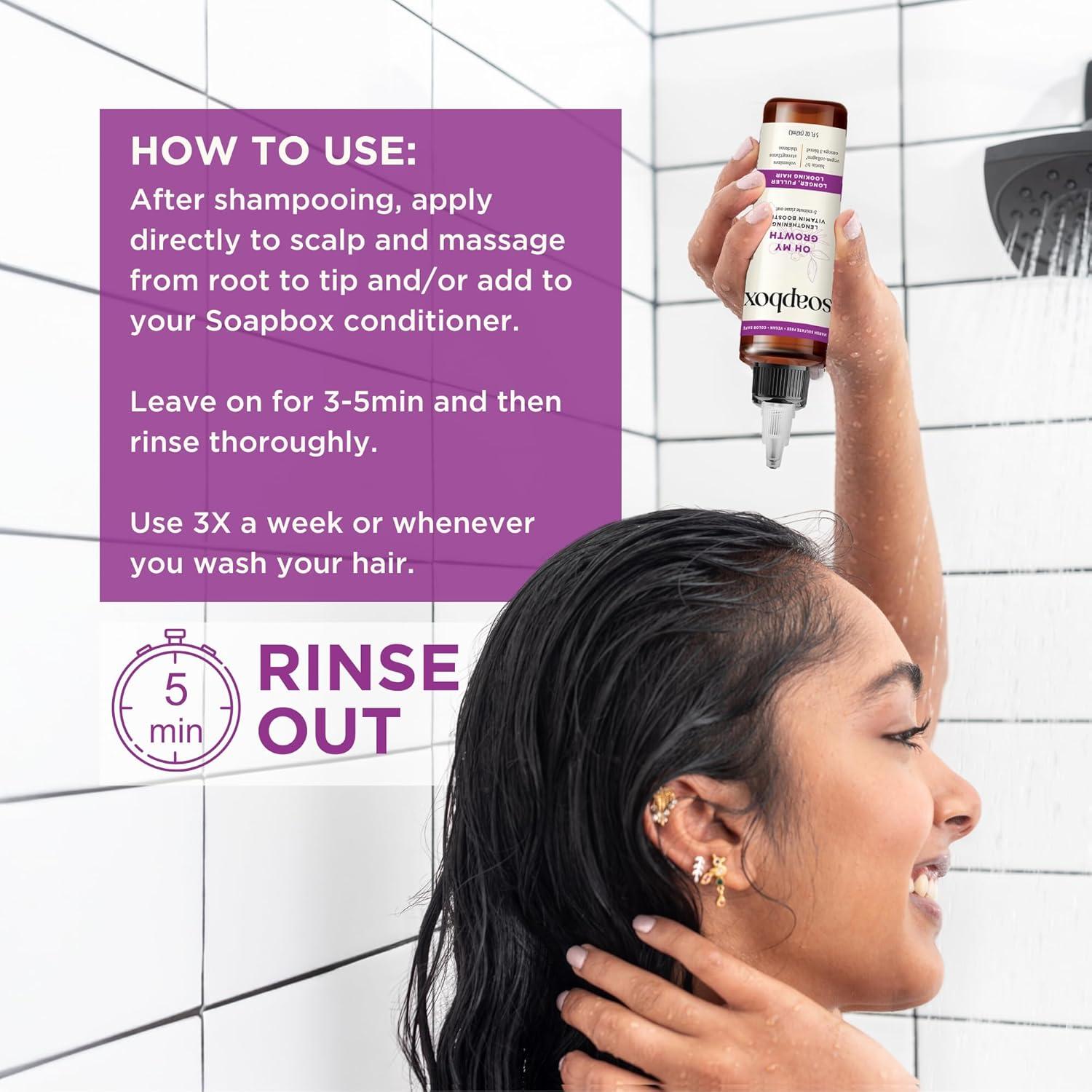 Tratamiento Acelerador de Crecimiento Soapbox 148 ml - Biotina y Colágeno Vegano