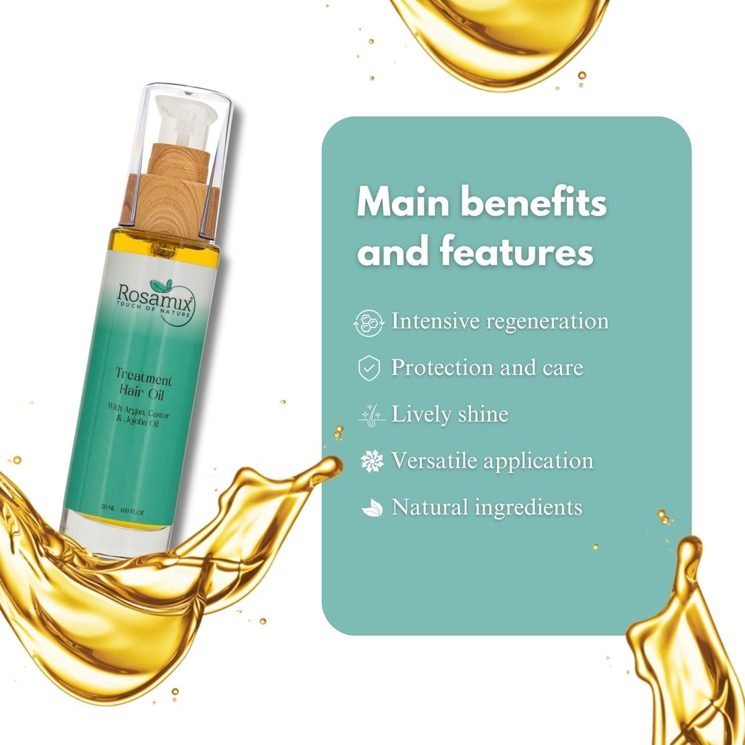 Aceite Capilar Nutritivo Rosamix 50ml - Argán Jojoba Aguacate