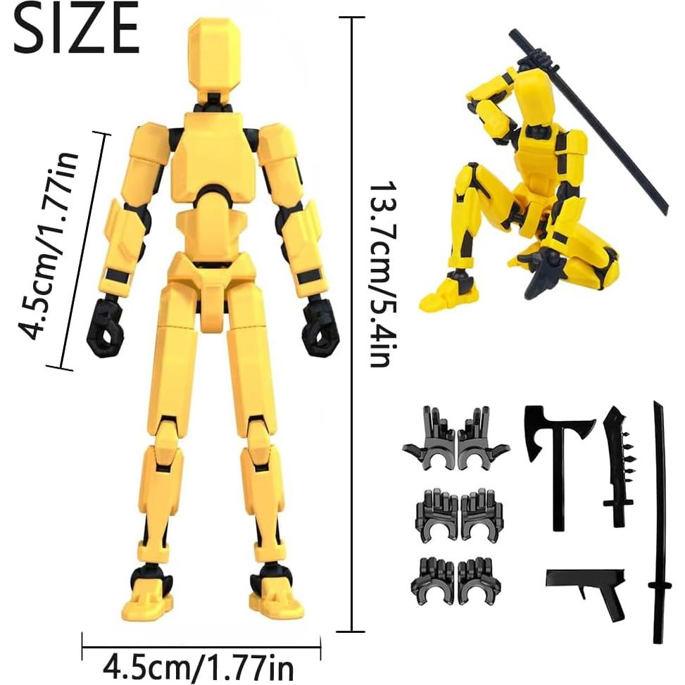Figura de Acción Titan13 Robot Amarillo 3D con Accesorios