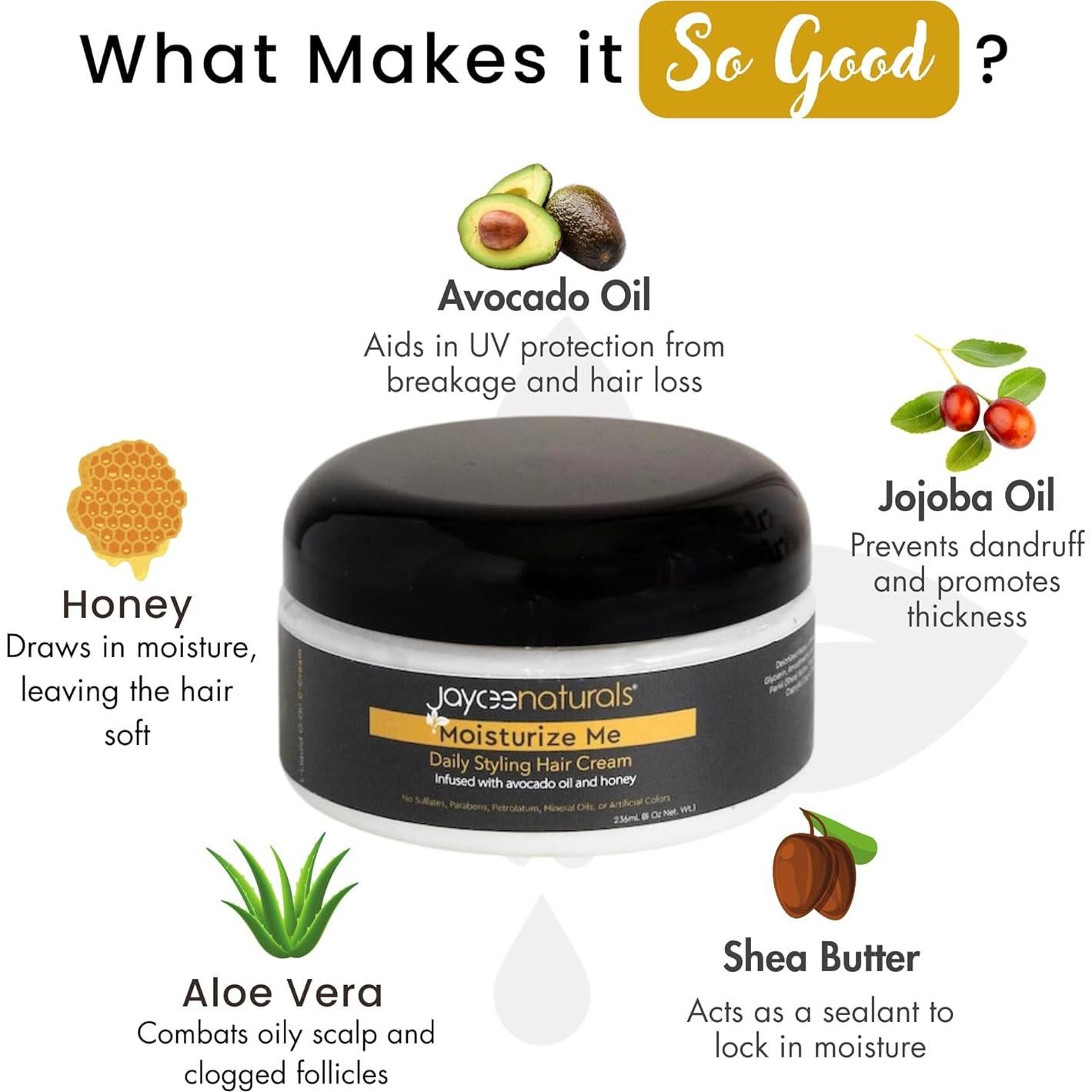 Crema para Peinar Hidratante Jaycee Naturals 226g - Frizz Control