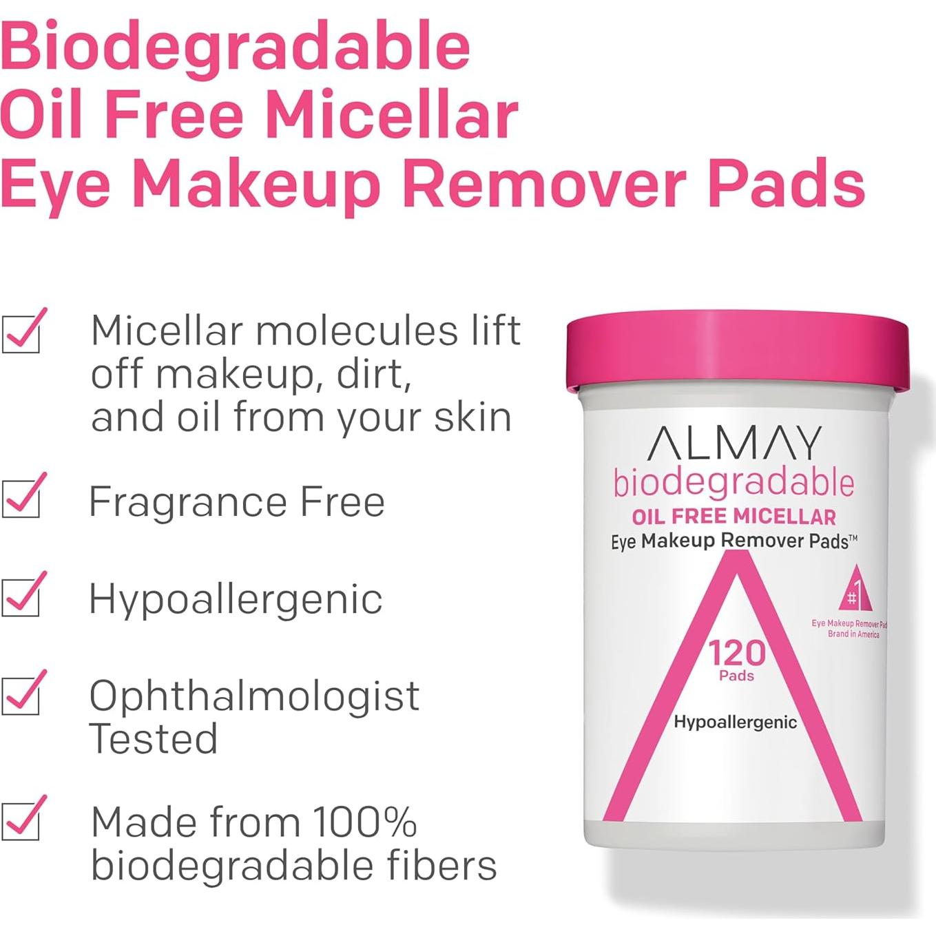 Almay Almohadillas Desmaquillantes Biodegradables 120 Unidades