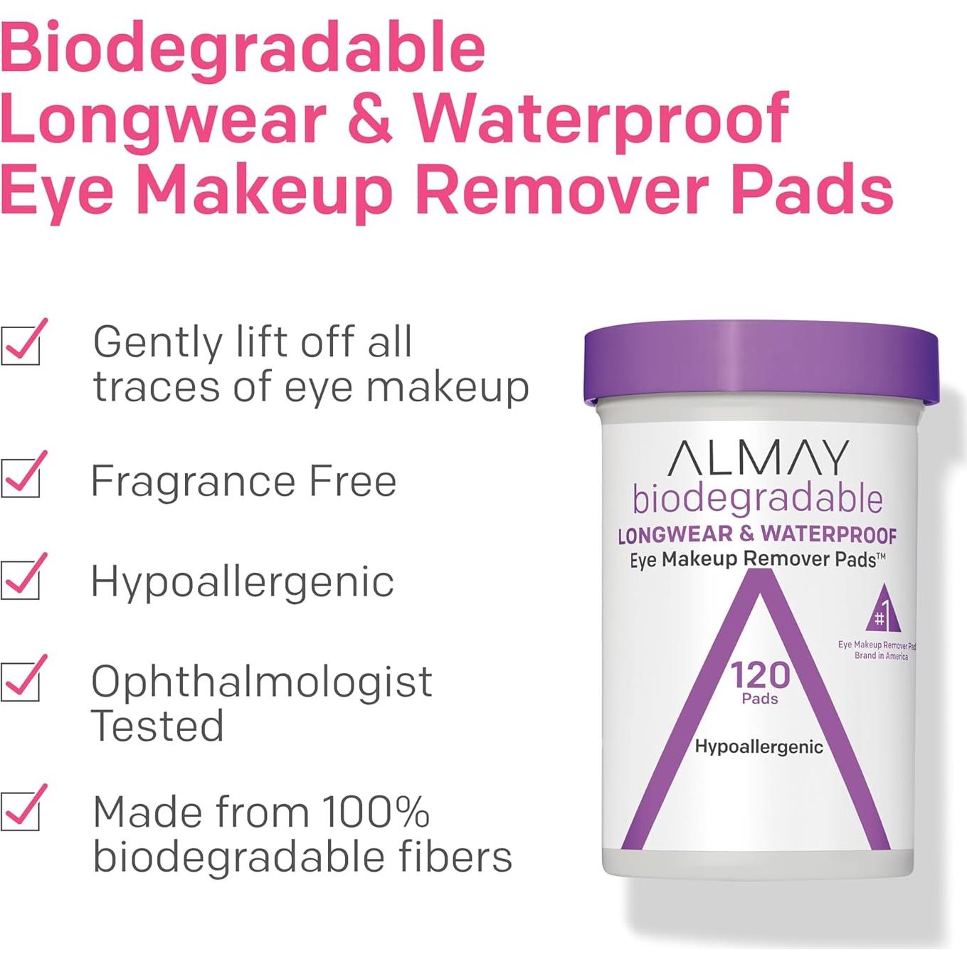 Almay Almohadillas Desmaquillantes Biodegradables 120 Unidades