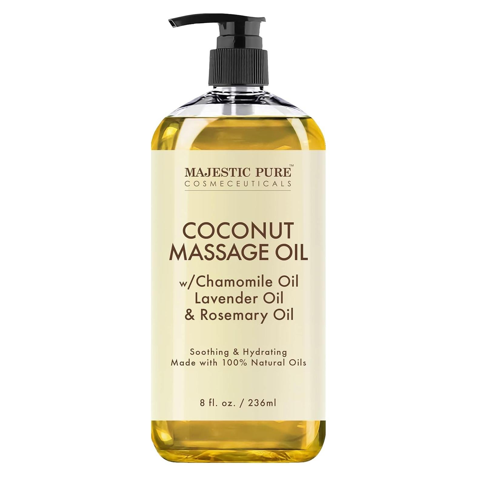 Aceite de Masaje de Coco Majestic Pure 236ml - Relajante y Natural