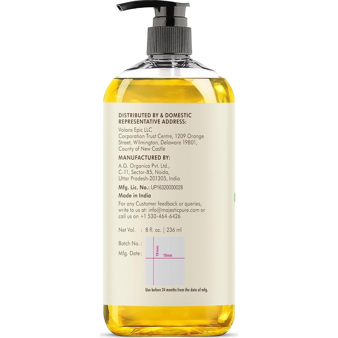 Aceite de Masaje de Coco Majestic Pure 236ml - Relajante y Natural