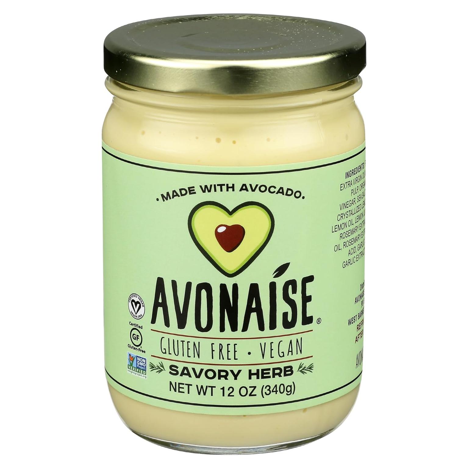 Mayonesa Vegana de Aguacate Avonais 340g con Hierbas